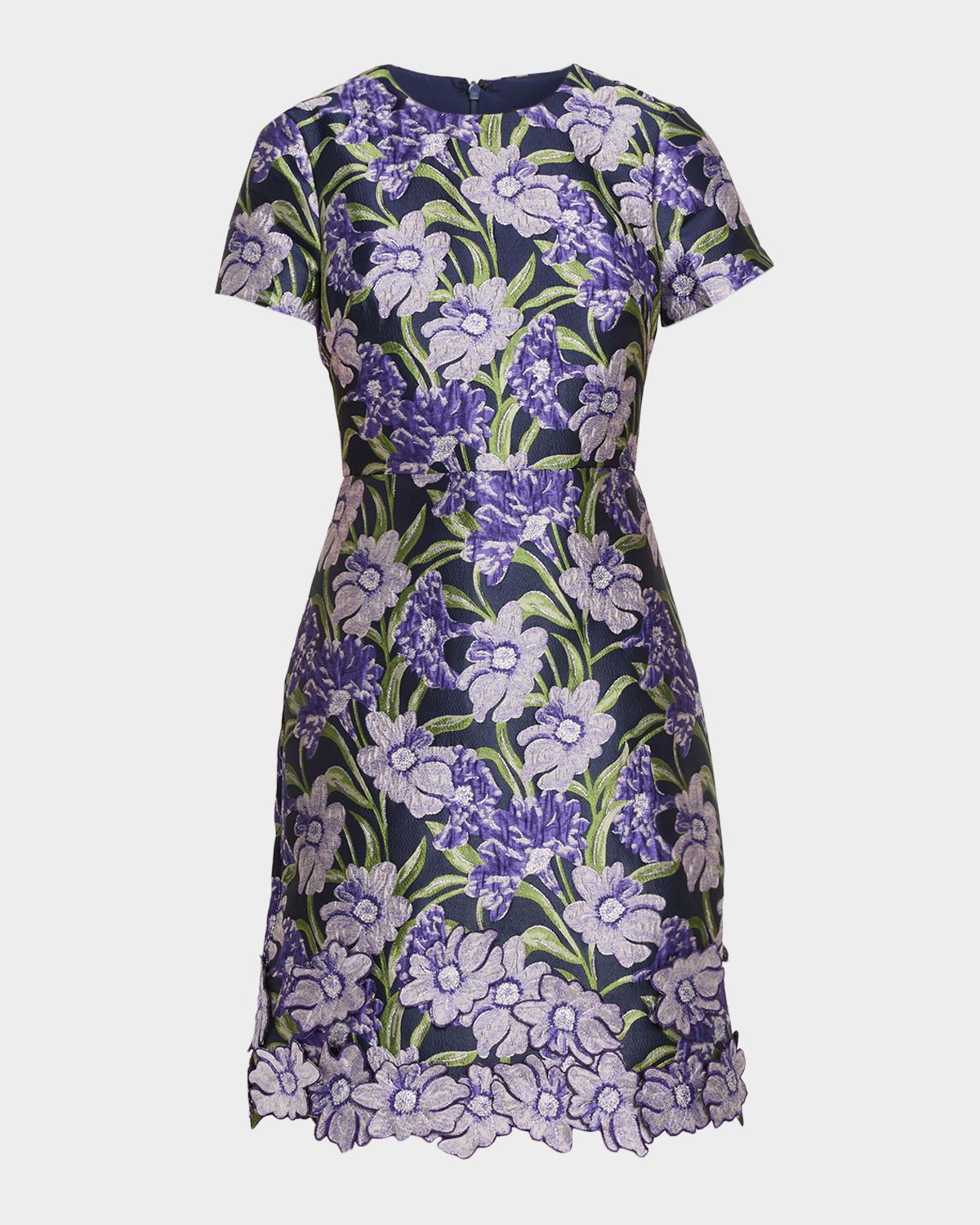 Theia Serenza Jacquard Mini Dress