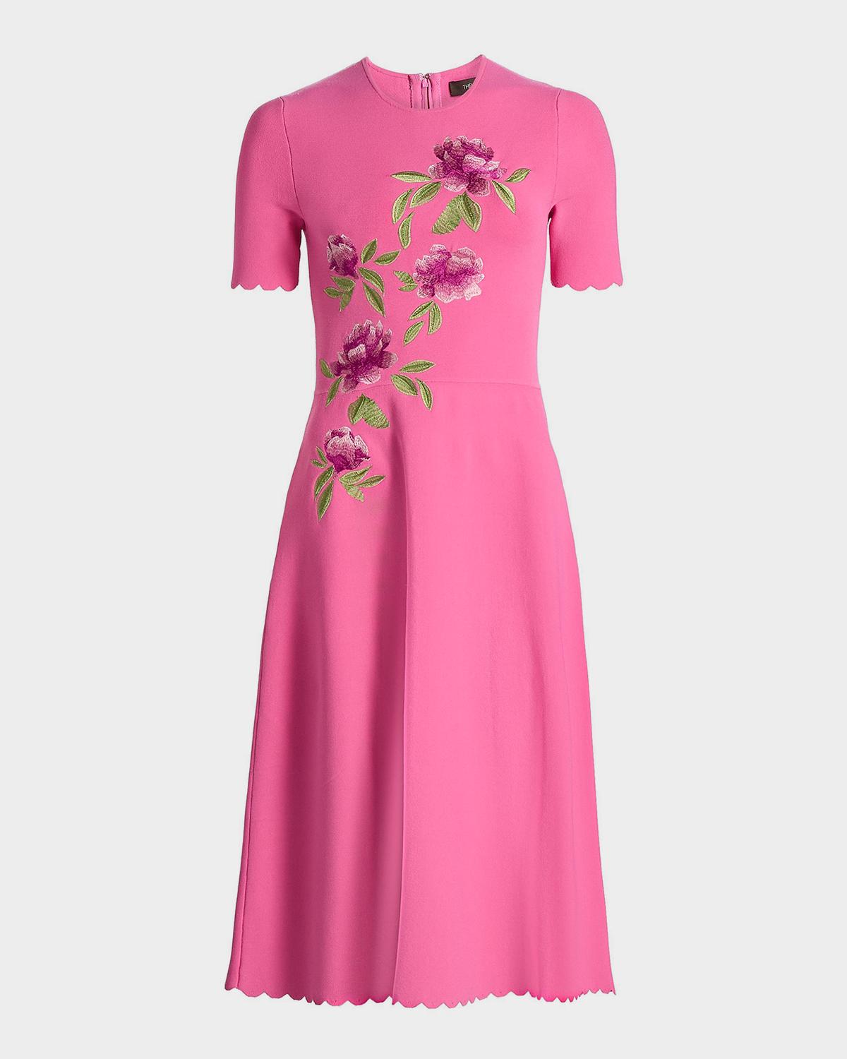 Theia Petunia Knit Midi Dress