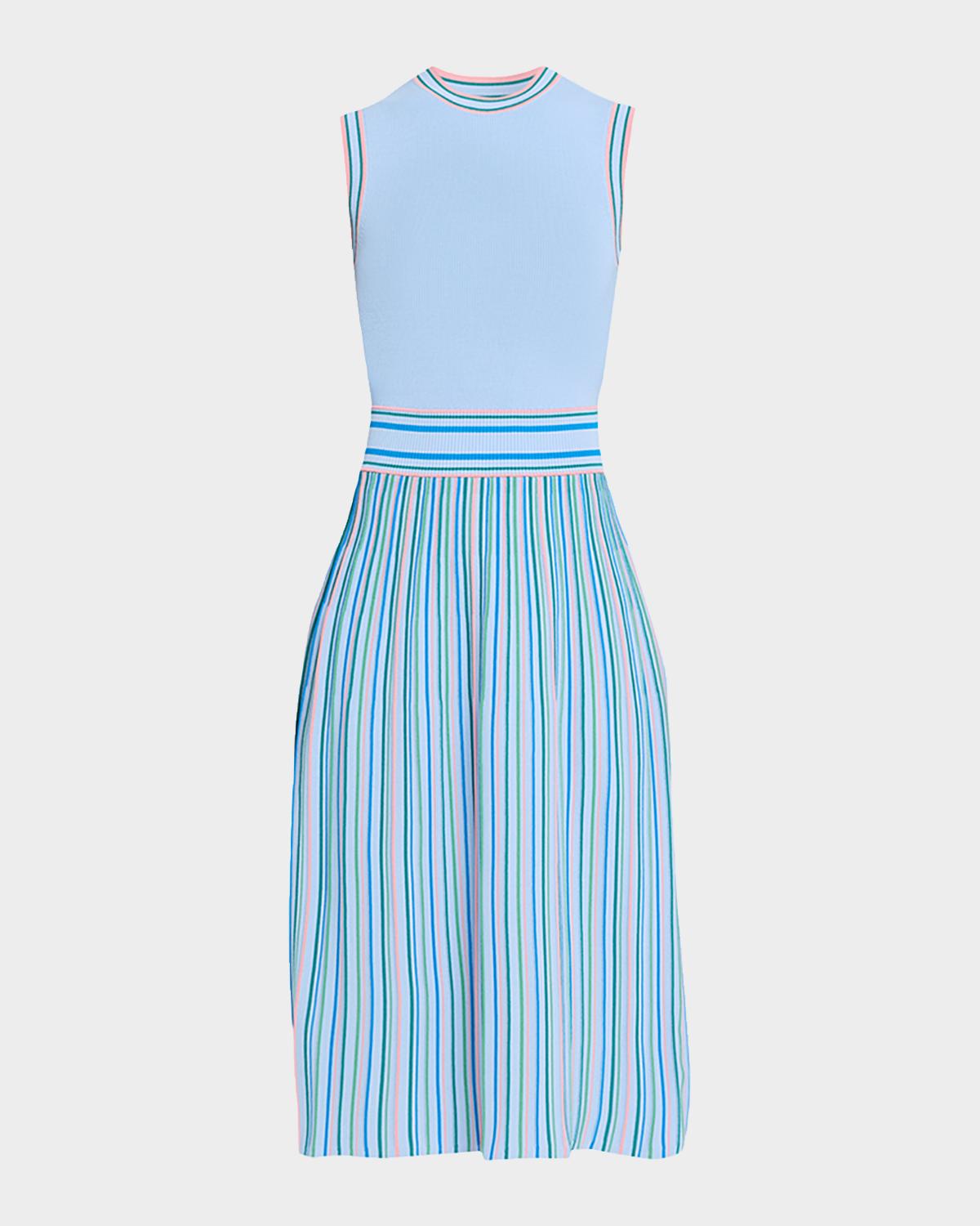 Shoshanna Crosby Sleeveless Striped Knit Midi Dress