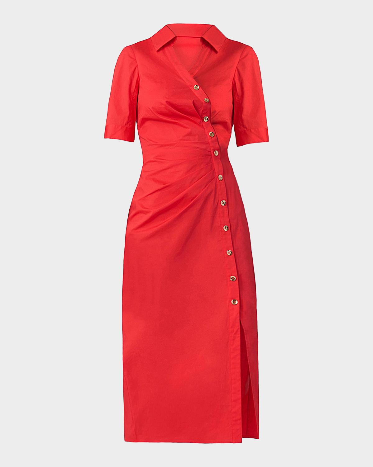 Shoshanna Emmett Stretch Cotton Midi Shirtdress
