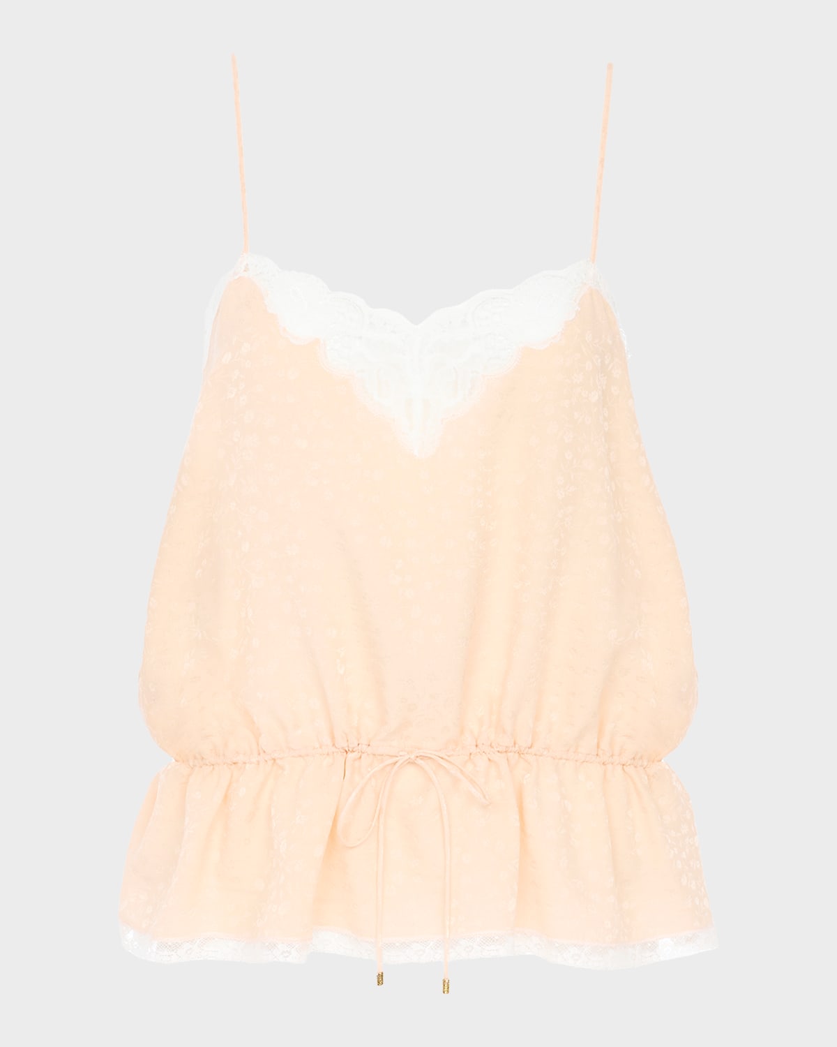 Chloe Lace-Trim Floral Silk Jacquard Sleeveless Top | Thumbnail 4 Chloe Lace-Trim Floral Silk Jacquard Sleeveless Top | Thumbnail 4