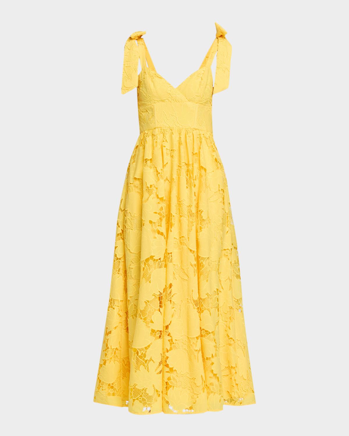 As It May Juliette Sweetheart Floral Lace Midi Dress