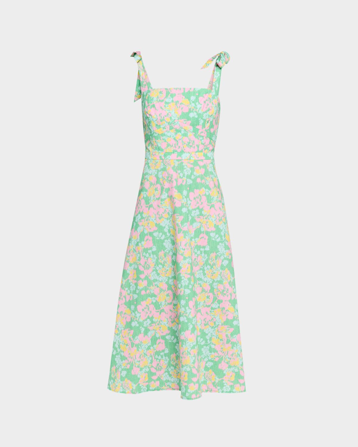 Shoshanna Majorelle Floral-Print Stretch Cotton Midi Dress