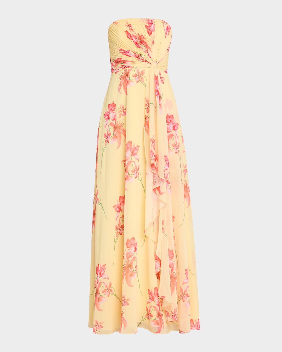 As It May Isabella Strapless Draped Chiffon Gown