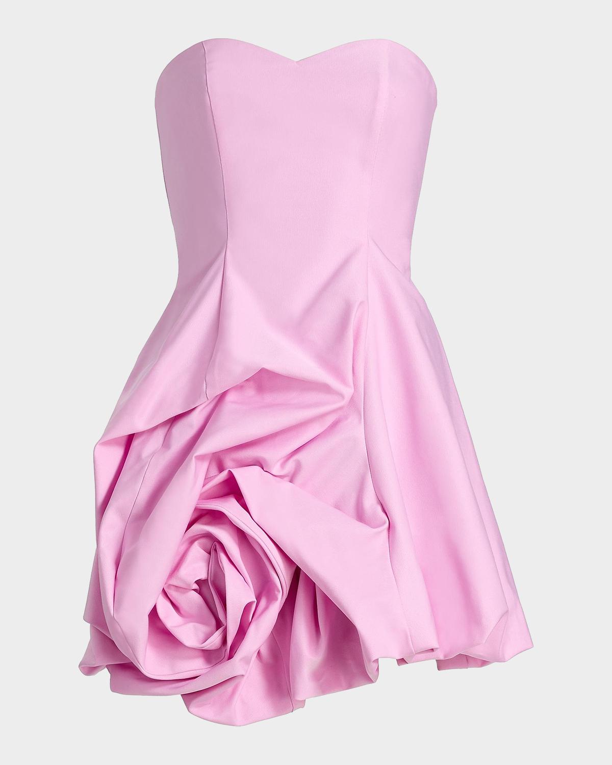 As It May Rosalie Strapless Rosette Mini Dress