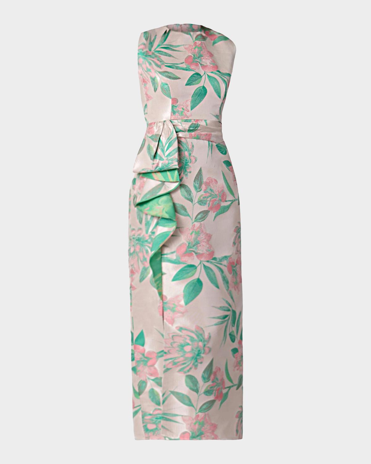 Shoshanna Silvia Sleeveless Floral Jacquard Midi Dress