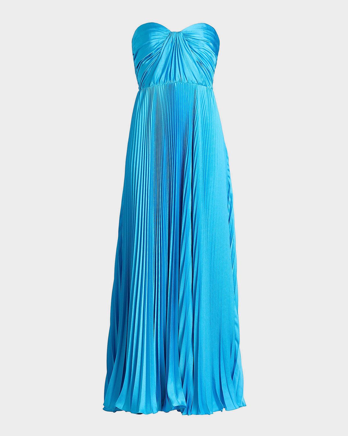 As It May Daniela Pleated Satin Gown