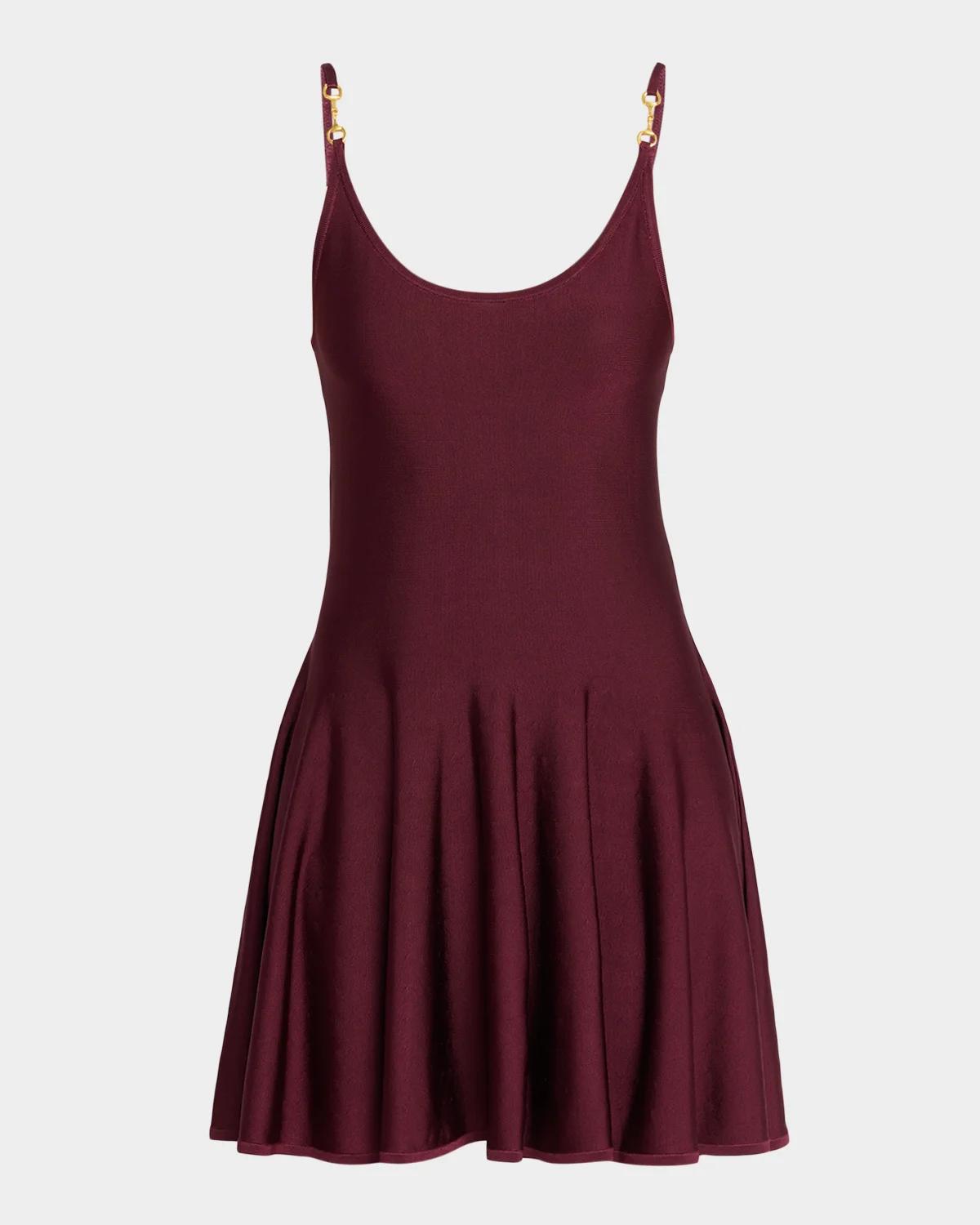 L & Apos;agence Lana Knit Mini Dress In Merlot Red