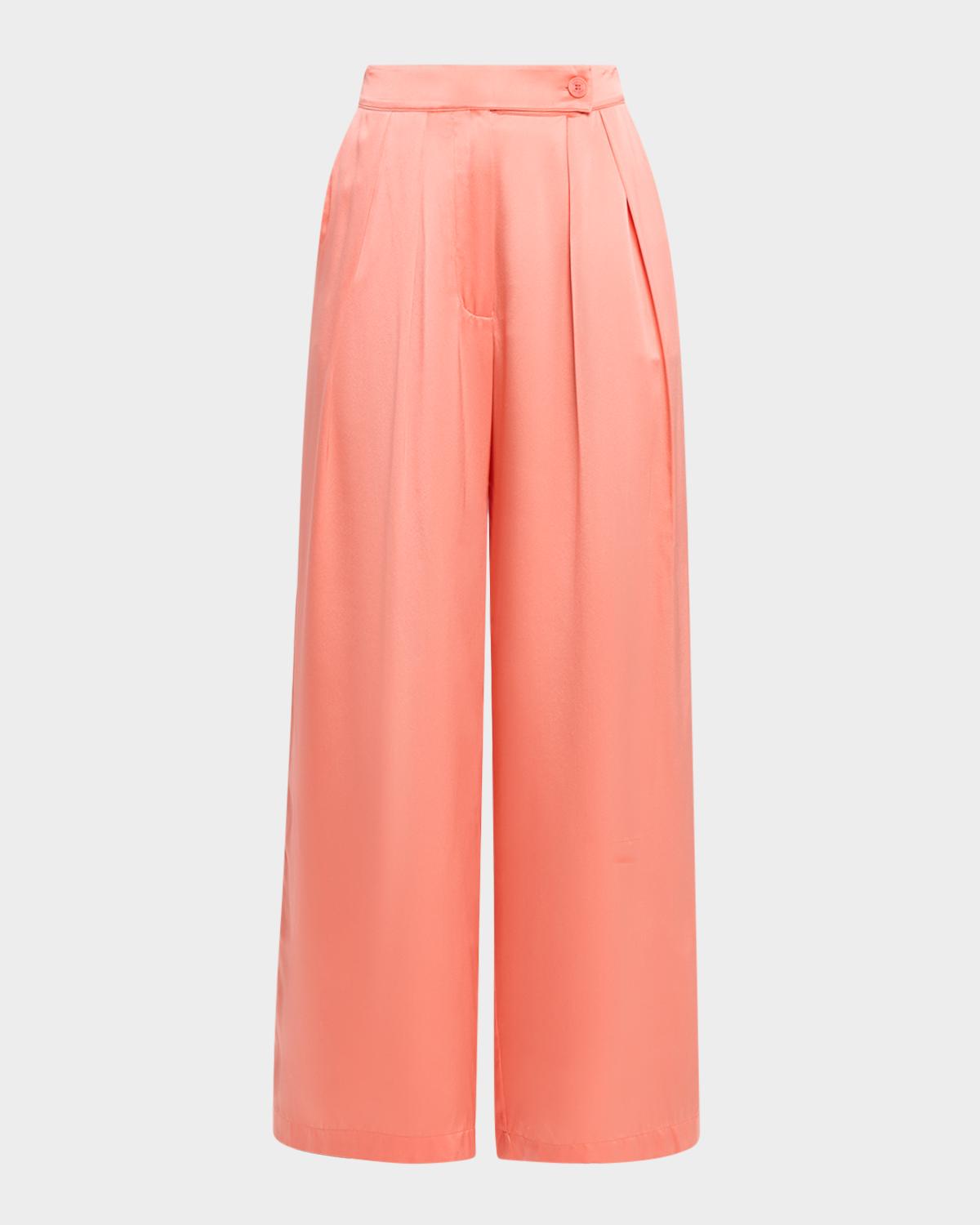 Sablyn Brooke Pleated Silk Trousers
