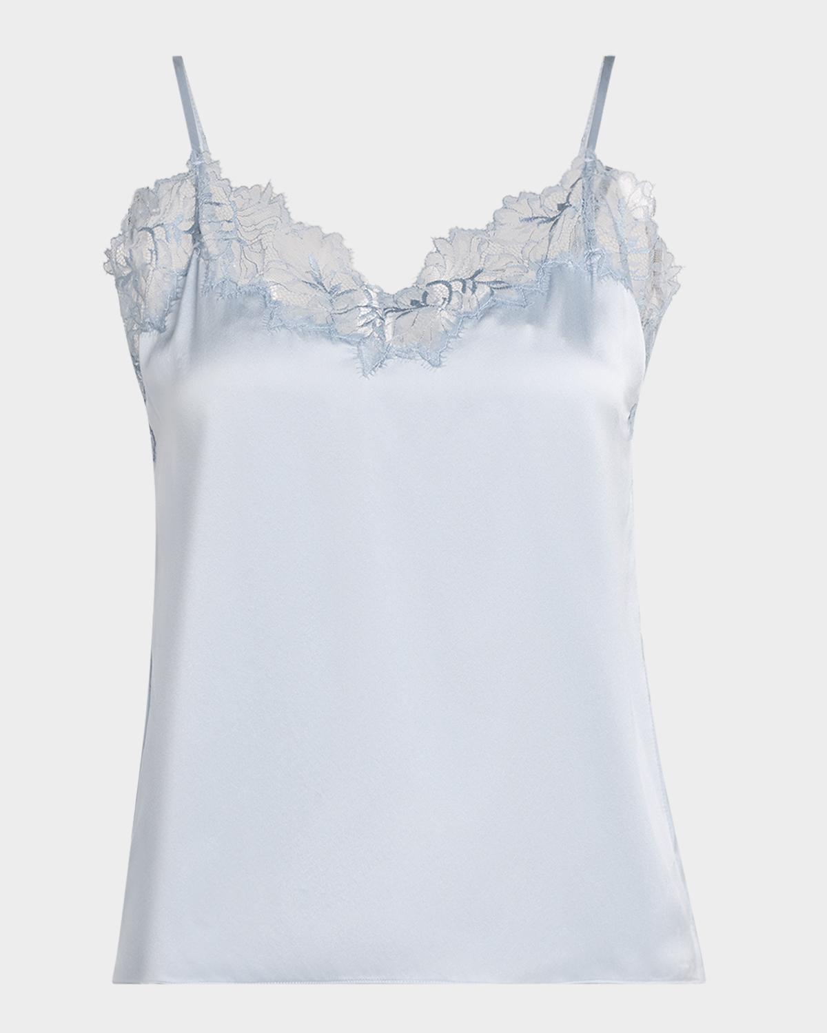 Sablyn Bobbi Lace-Trim Silk Cami