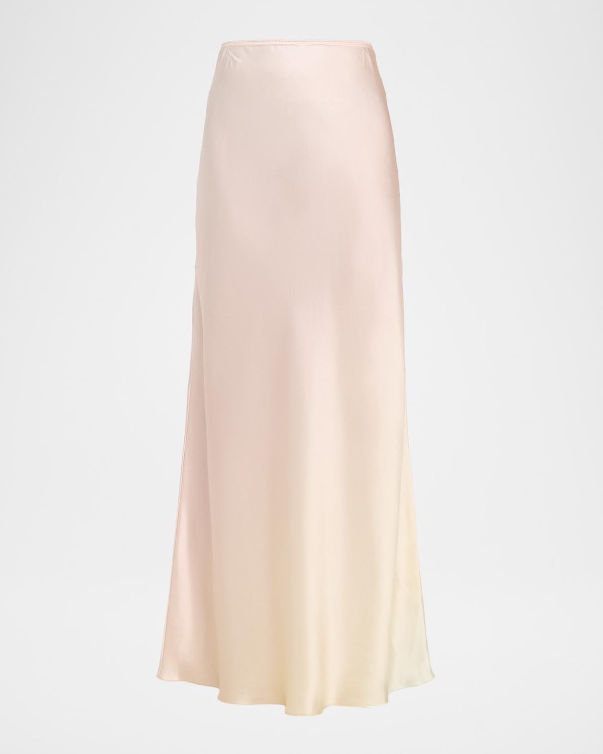 Sablyn Grace Scallop-Trim Silk Maxi Skirt