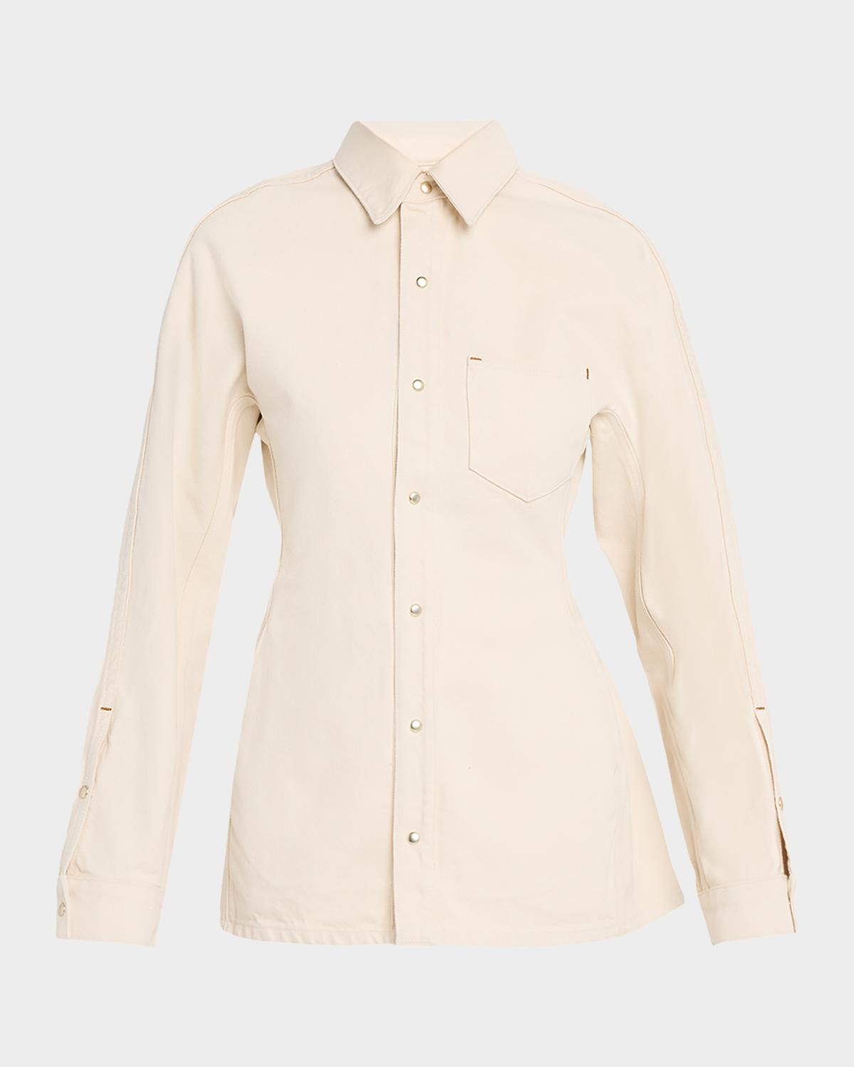 Ossou Cinch Long-Sleeve Denim Shirt