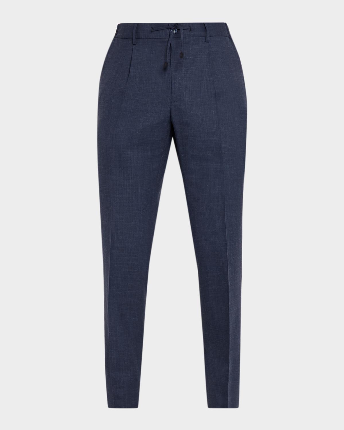 Men & apos;s Linen-Blend Drawstring Trousers