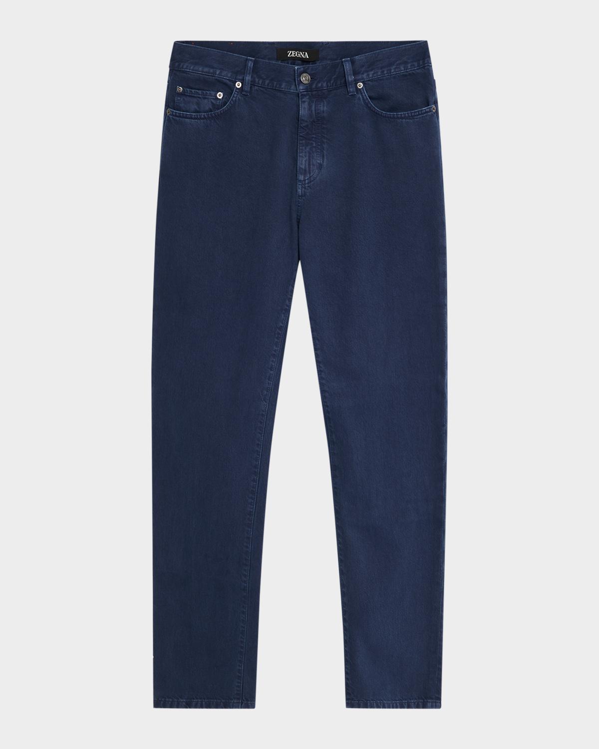 ZEGNA Men's Pure Cotton Slim Fit Five-Pocket Jeans