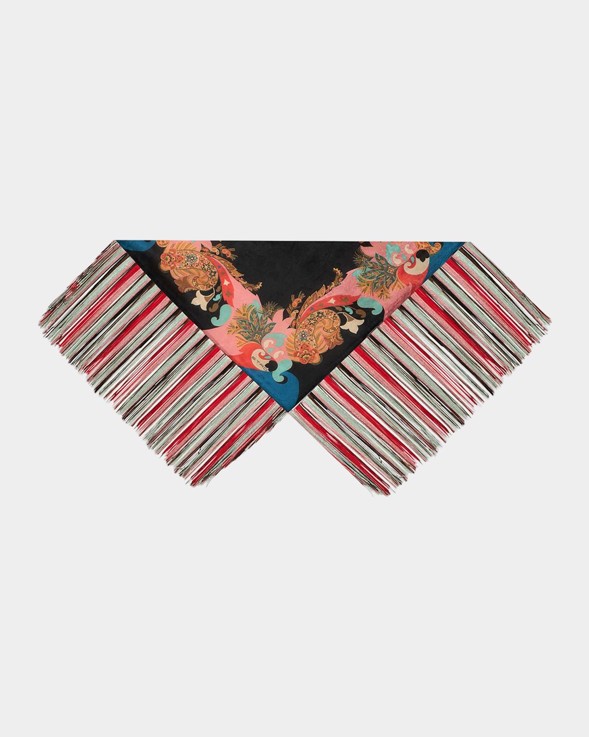 Etro Silk Fringe-Trim Foulard