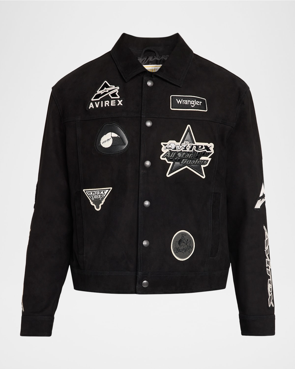 x Wrangler Men & apos;s Suede Multi-Patch Trucker Jacket