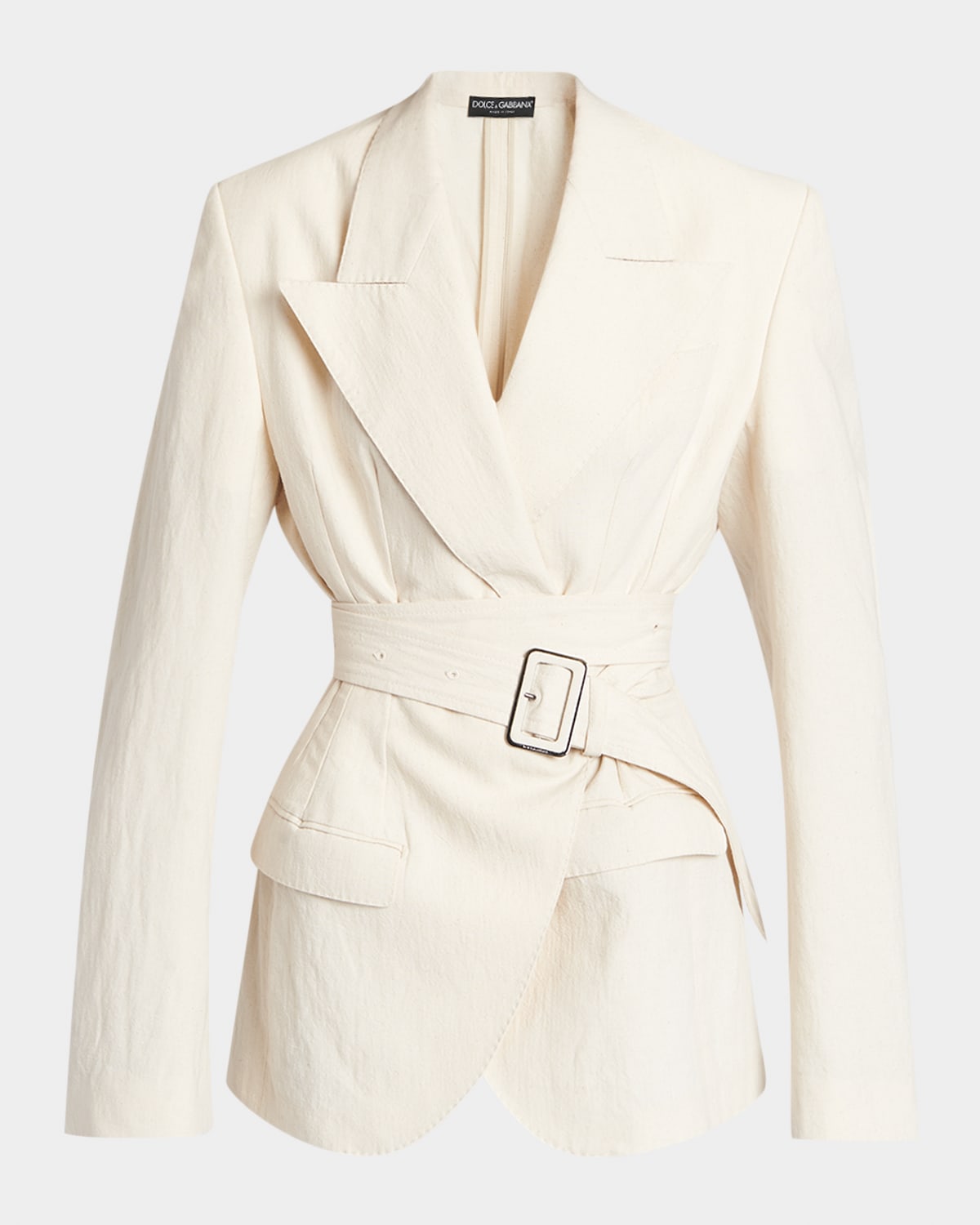 Dolce & Gabbana Strong-shoulder Belted Wrap Blazer Jacket