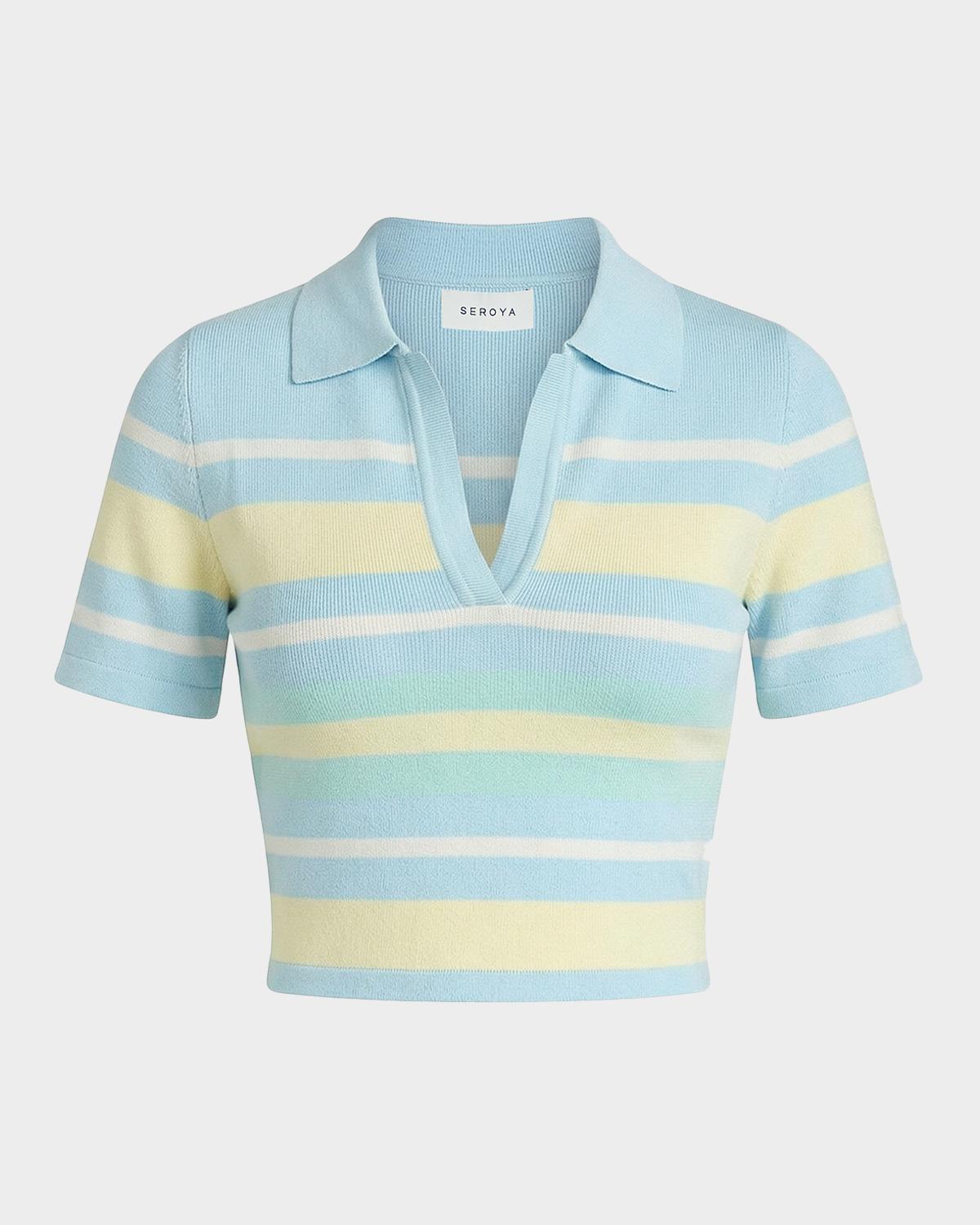 SEROYA Panie Knit Polo Top