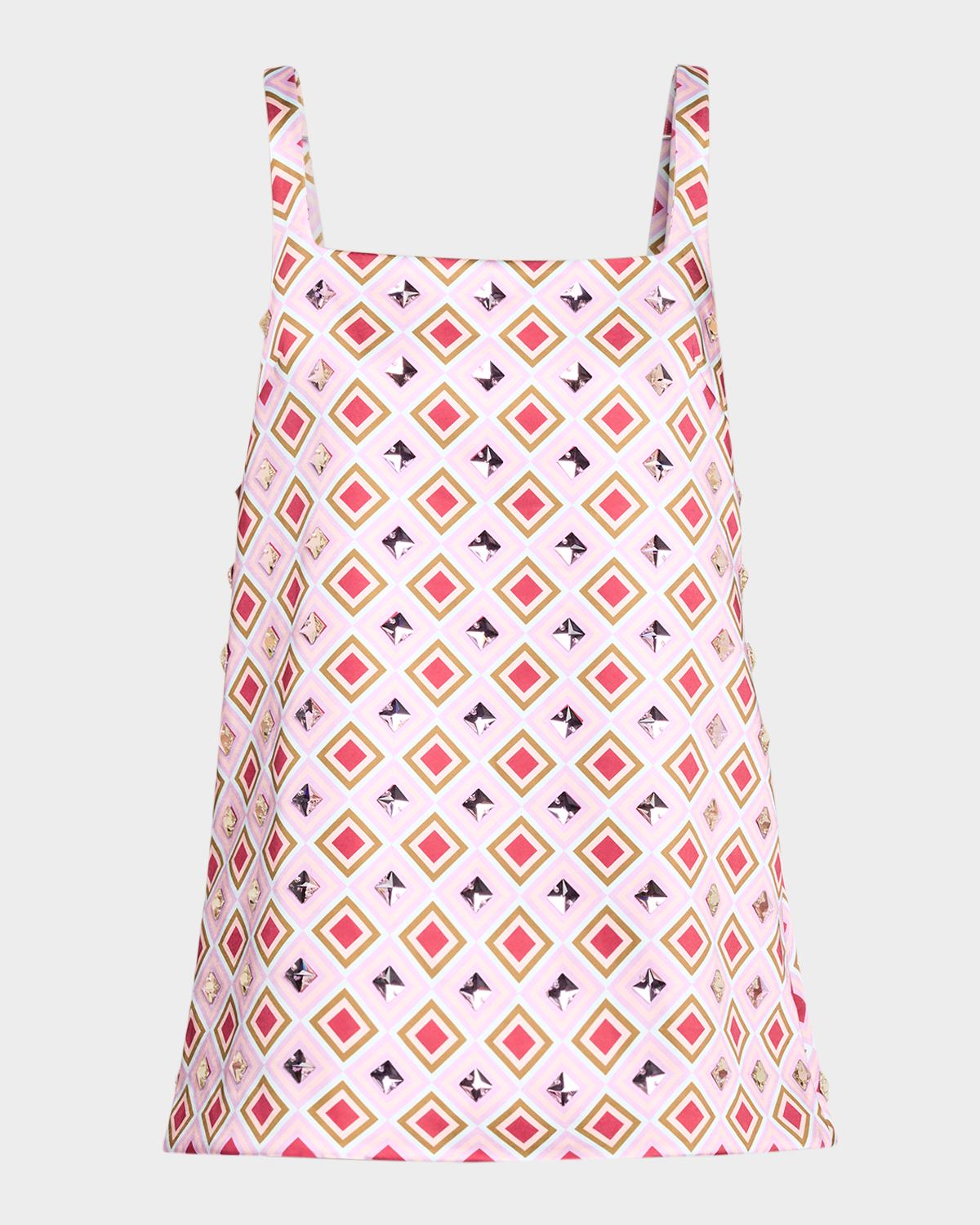 Retrofête Zephyra Embellished Satin Shift Dress
