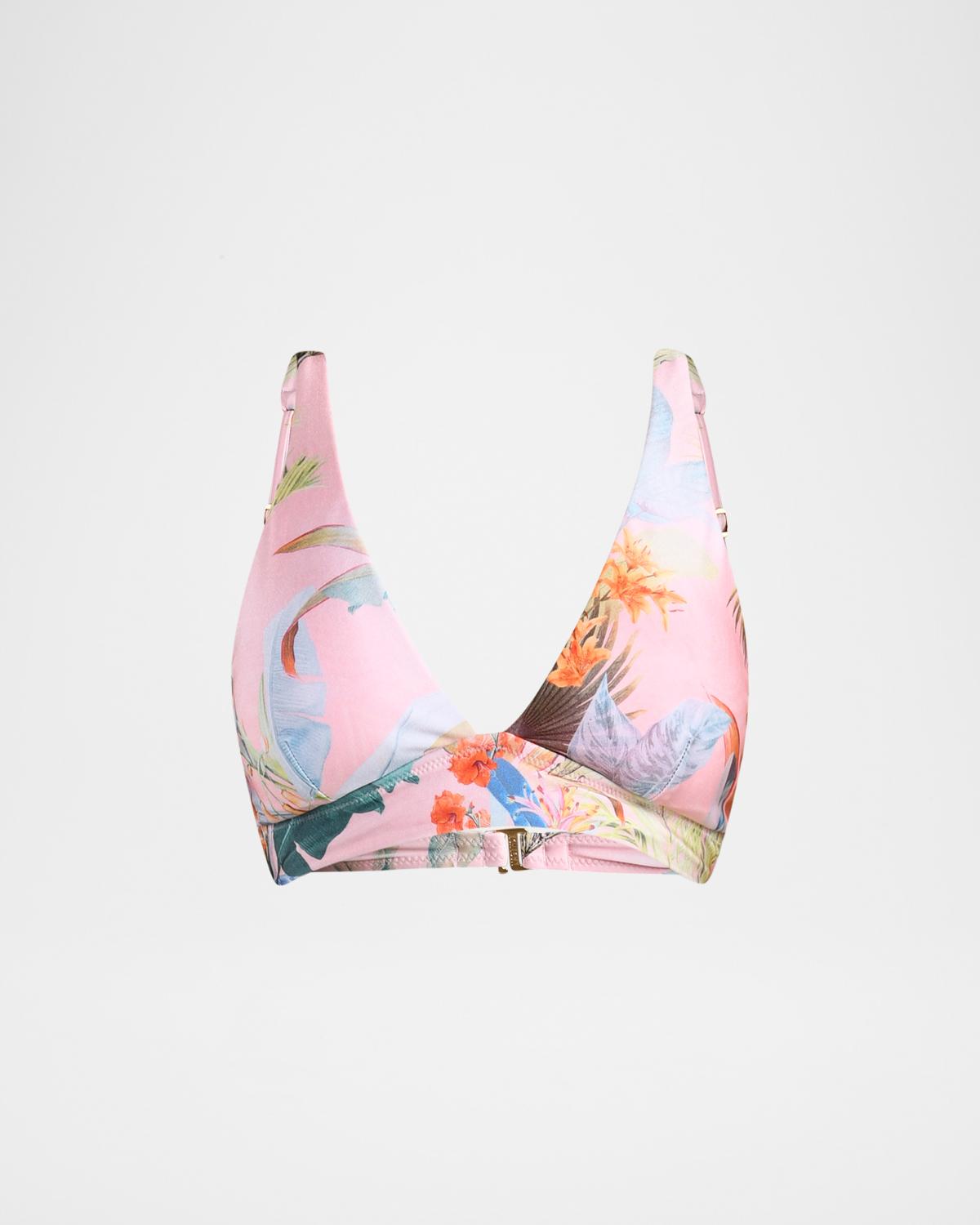 Lexie Palm-Print Bikini Top