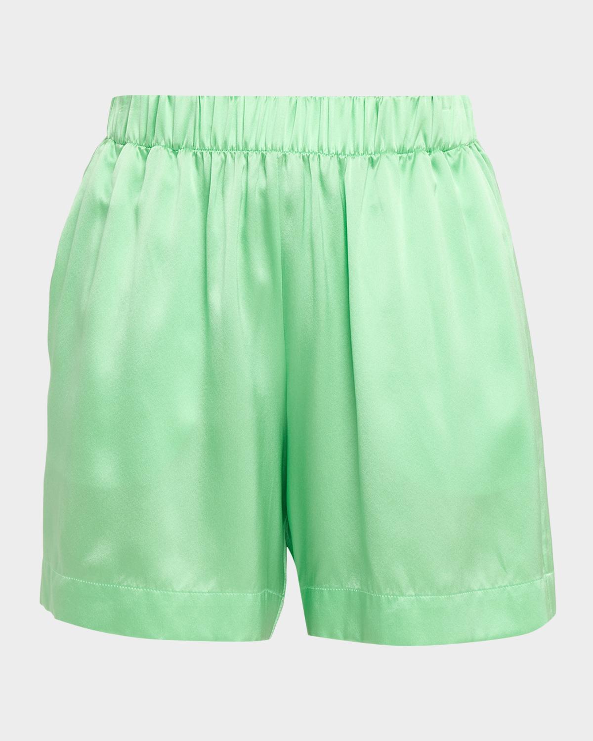 Sablyn Brynn High-Rise Pull-On Silk Shorts