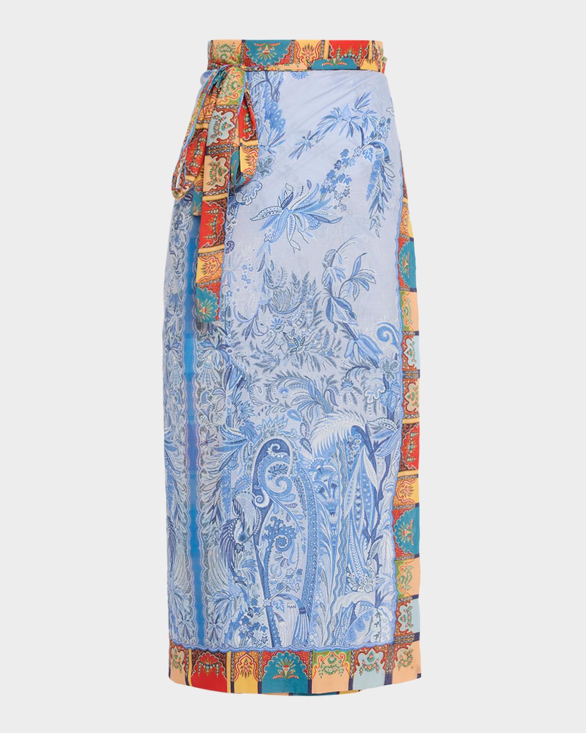 Etro Paisley Wrap Midi Skirt Coverup