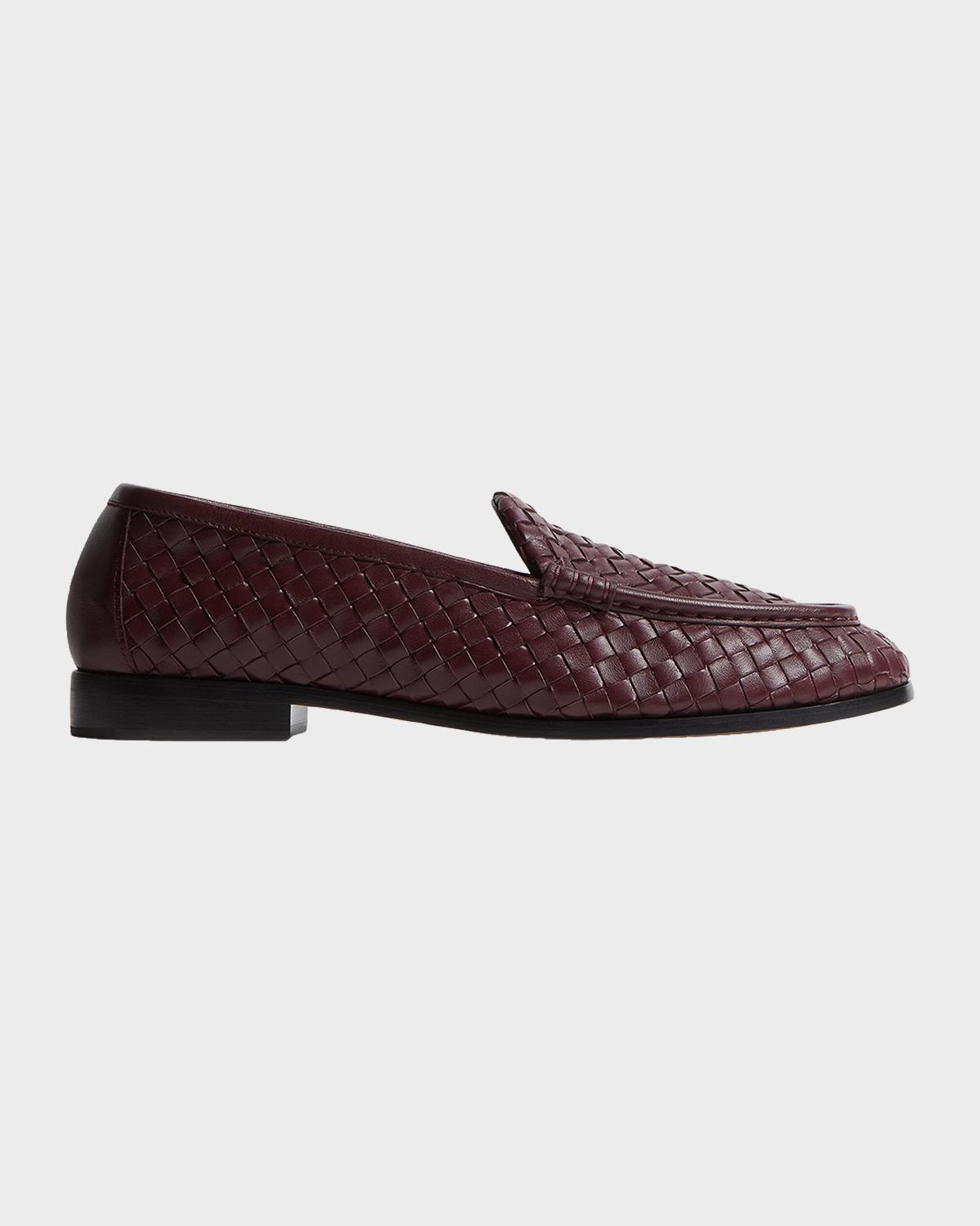 Bottega Veneta Men's Silenzio Intrecciato Napa Leather Loafers