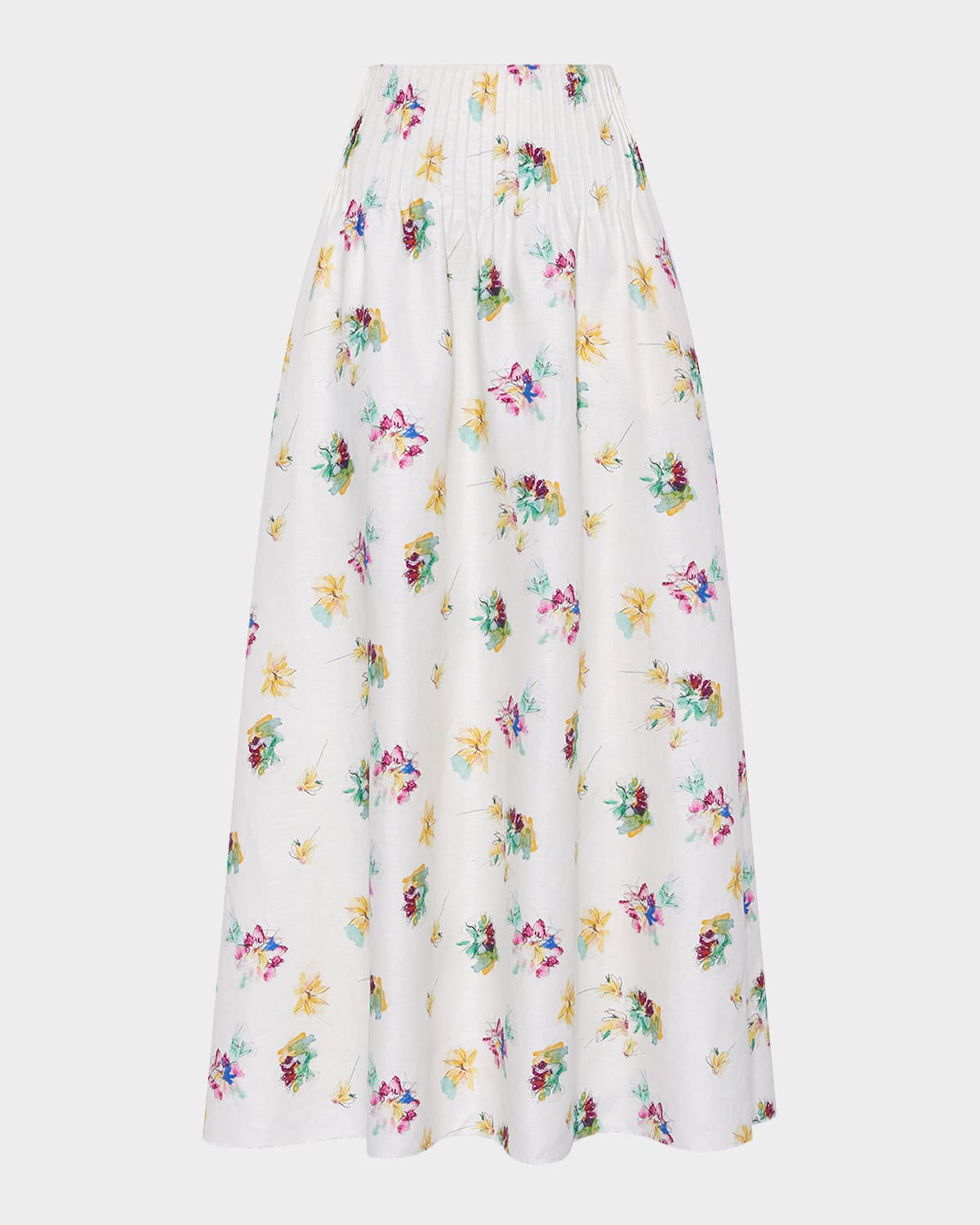 Gabriela Hearst Penelope Floral-Print Linen Midi Skirt