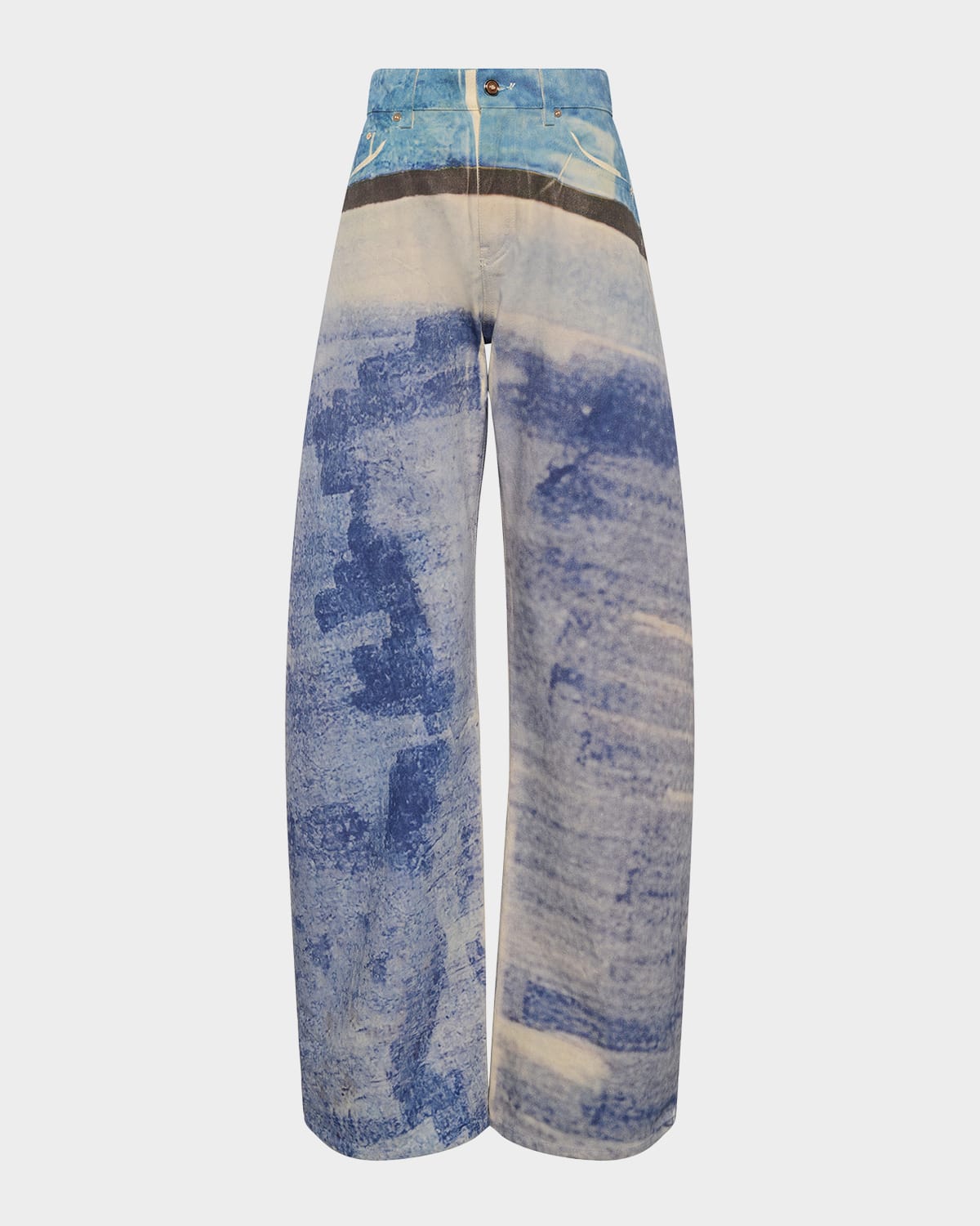 Gabriela Hearst Amoret Scribble-Print Barrel-Leg Jeans