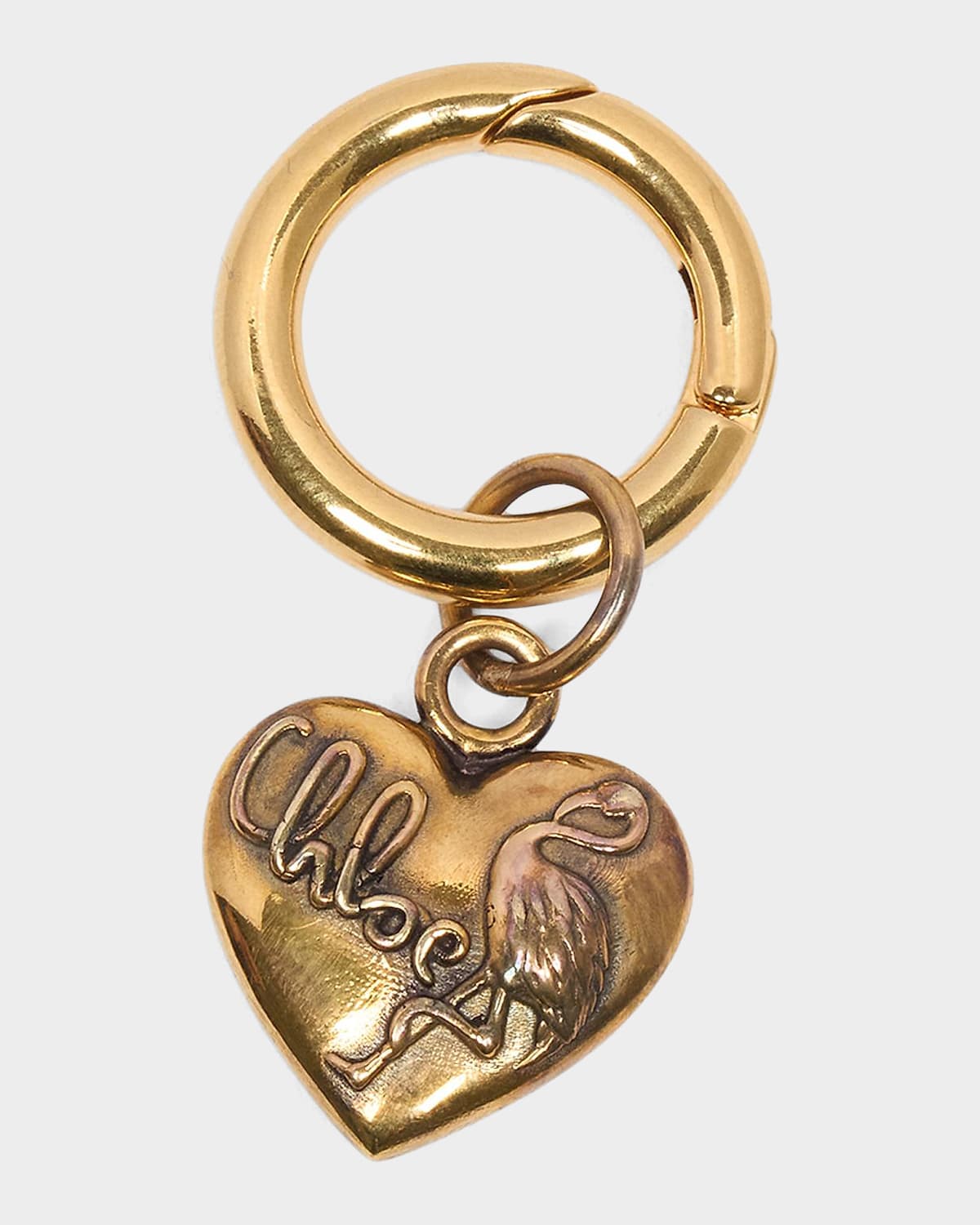 Chloe Flamingo Heart Bag Charm