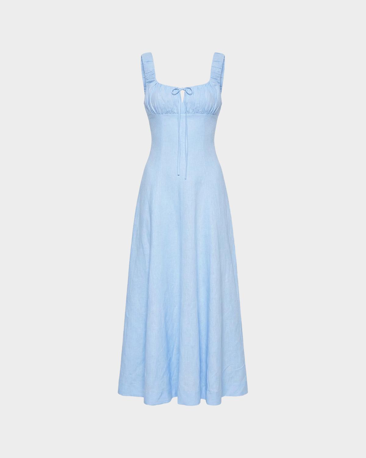 NICHOLAS Dina Sleeveless Linen Midi Dress