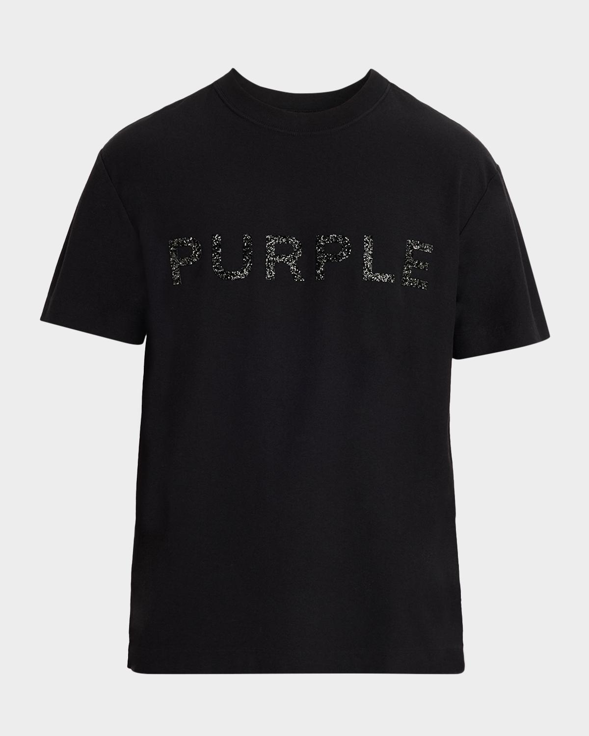 PURPLE Men's Tonal Glitterized Logo T-Shirt
