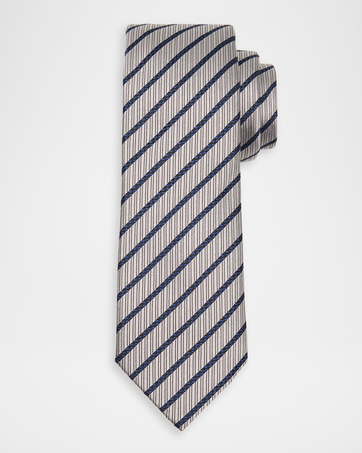 Giorgio Armani Men 's Diagonal Stripe Silk Jacquard Tie