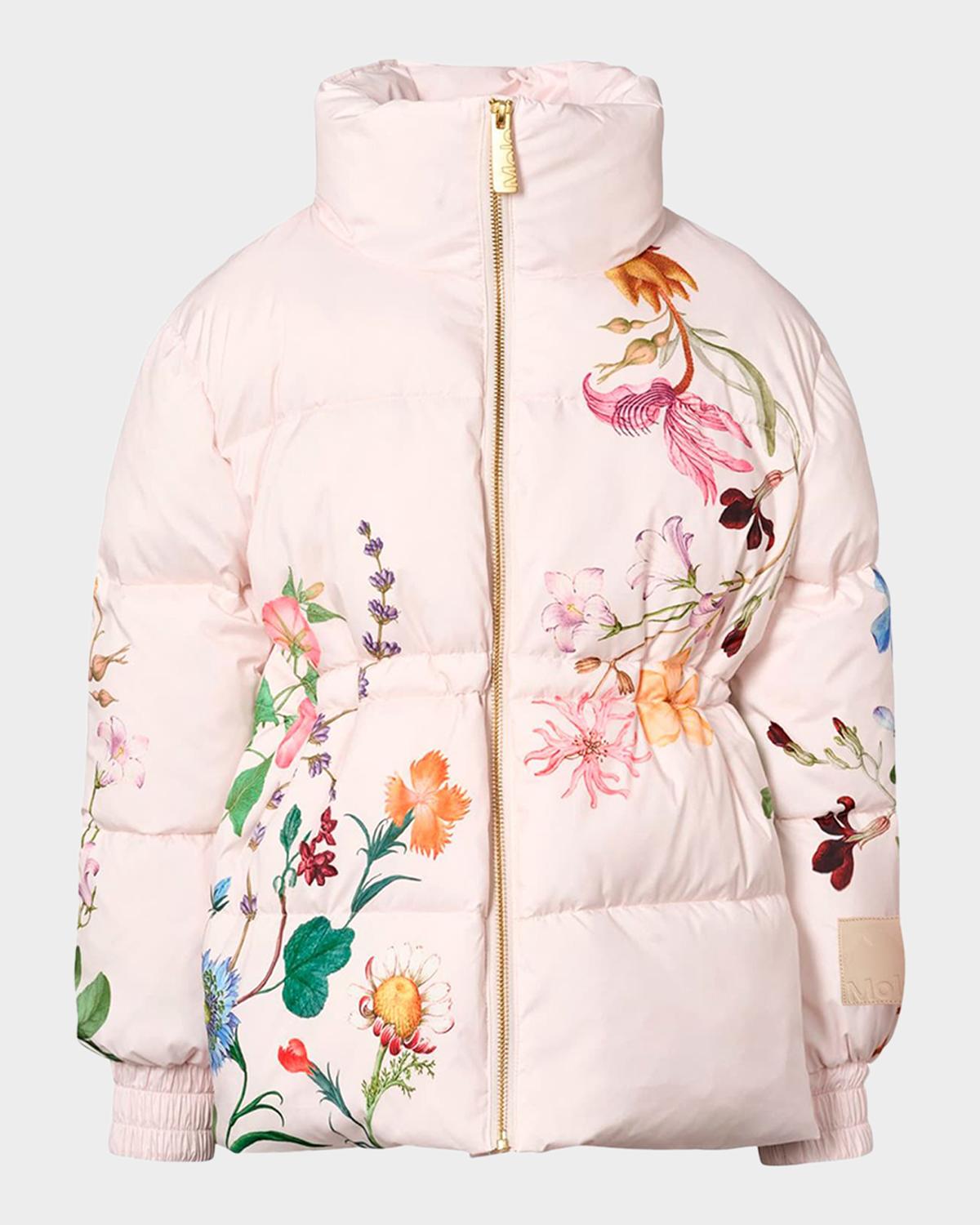 Girl & apos;s Hally Floral Hooded Quilted Jacket, Size 8-12
