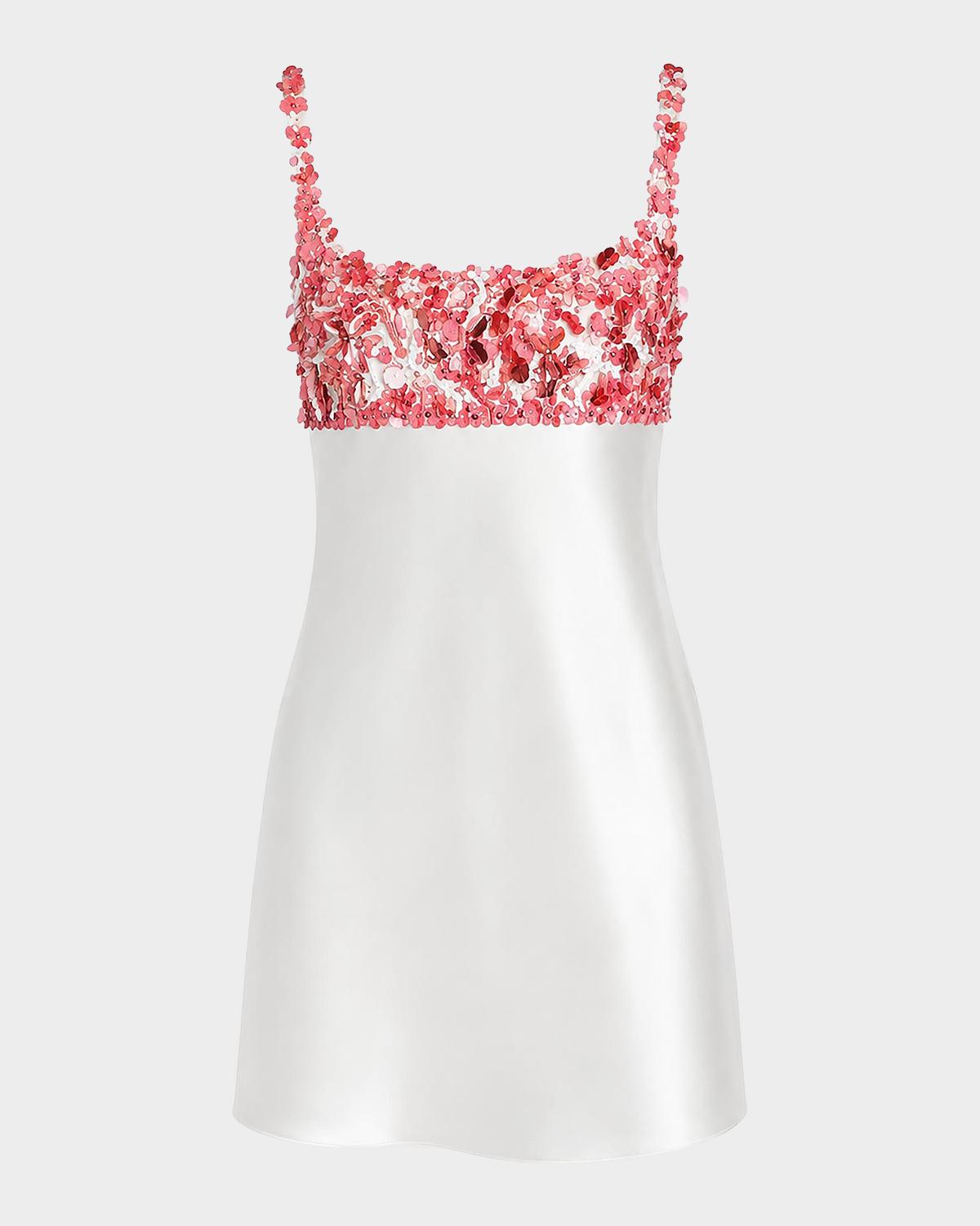 Retrofête Winifred Embellished Satin A-Line Mini Dress