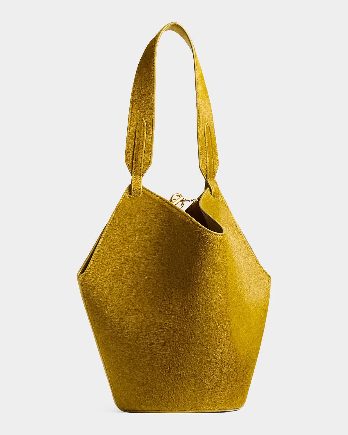 Lotus Mini Suede and Calf Hair Tote Bag