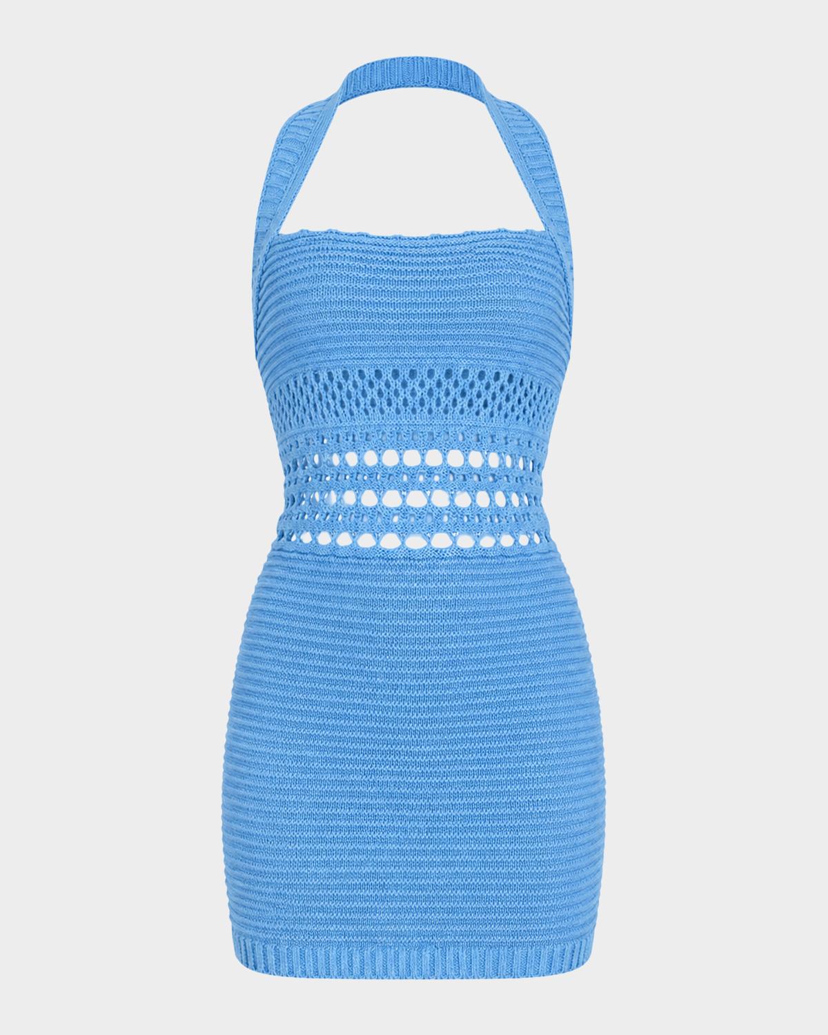 Retrofête Ronni Metallic Crochet Mini Dress