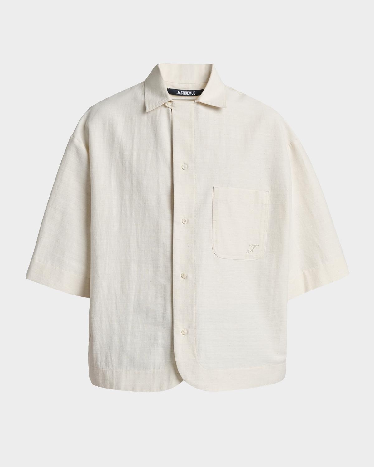 Jacquemus Men's La Chemise Boxy Fit Camp Shirt