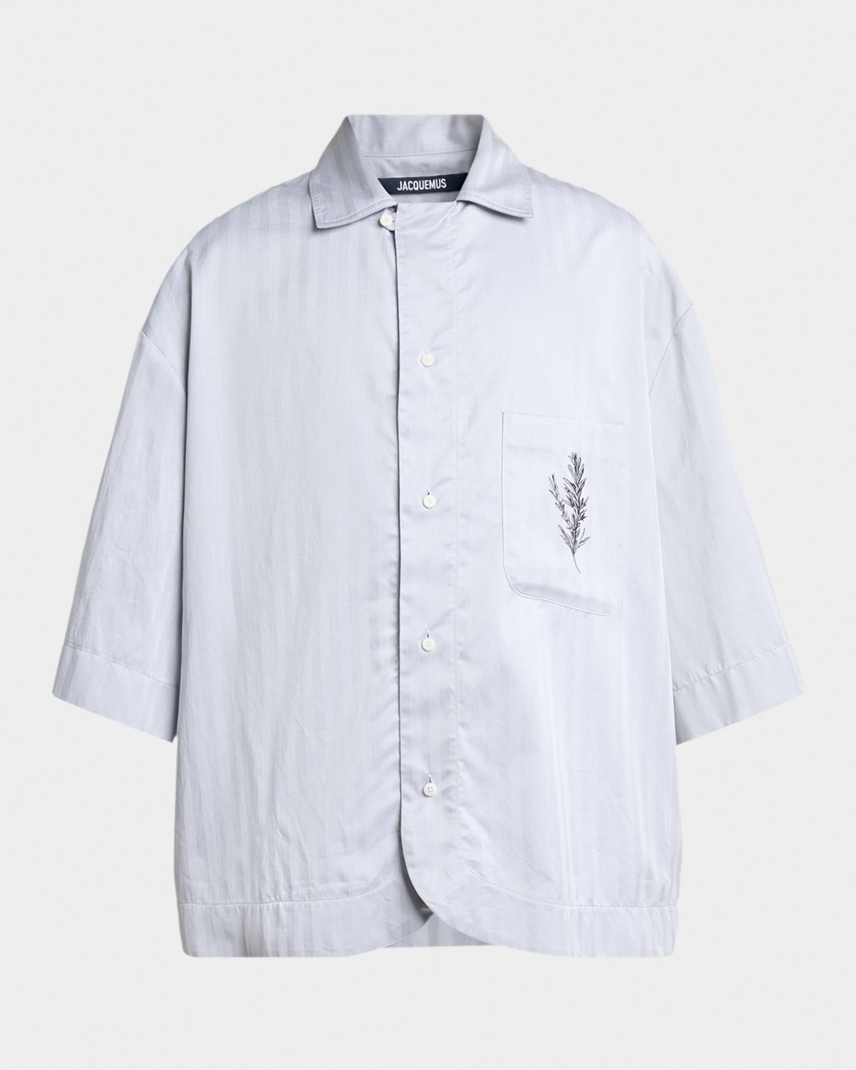 Jacquemus Men's La Chemise Rosamary-Printed Short-Sleeve Shirt