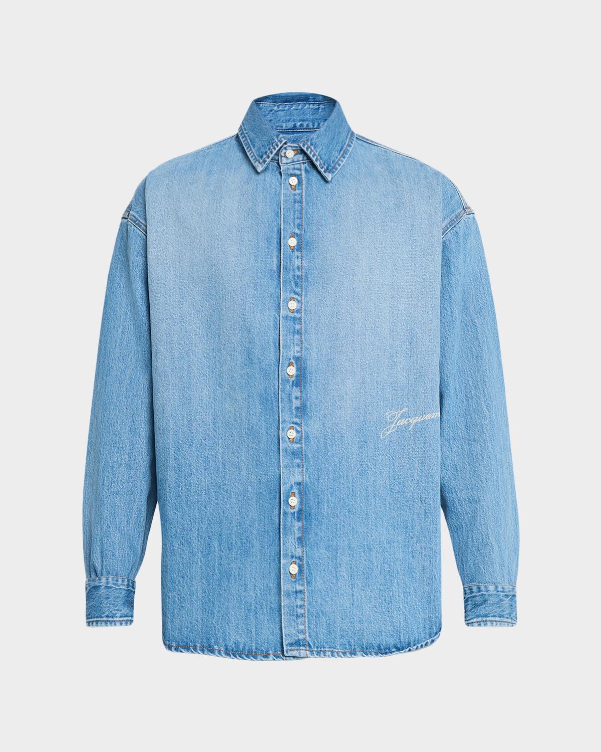 Jacquemus Men's Cotton Denim Shirt