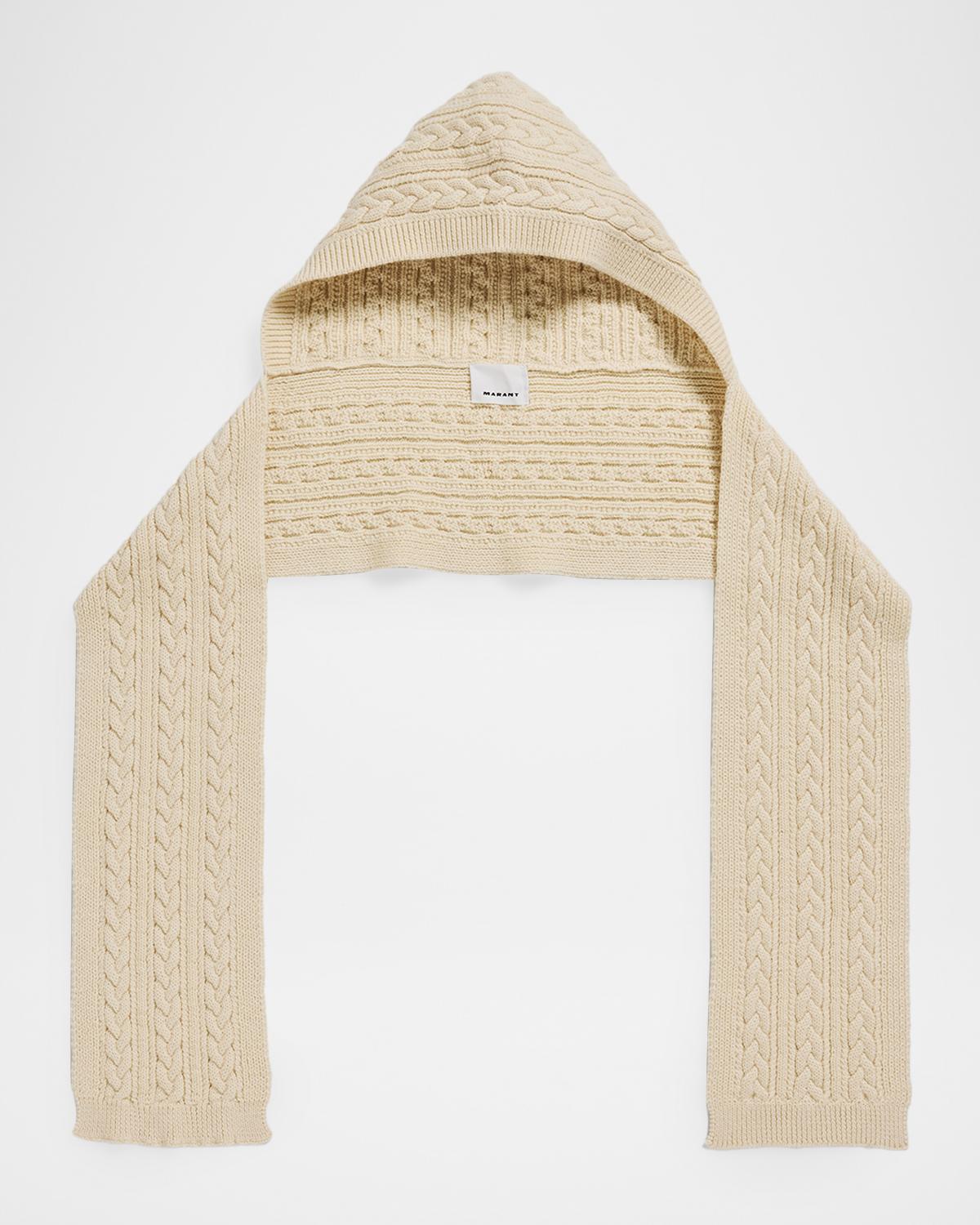 Isabel Marant Honorine Hooded Alpaca-Blend Cable-Knit Scarf