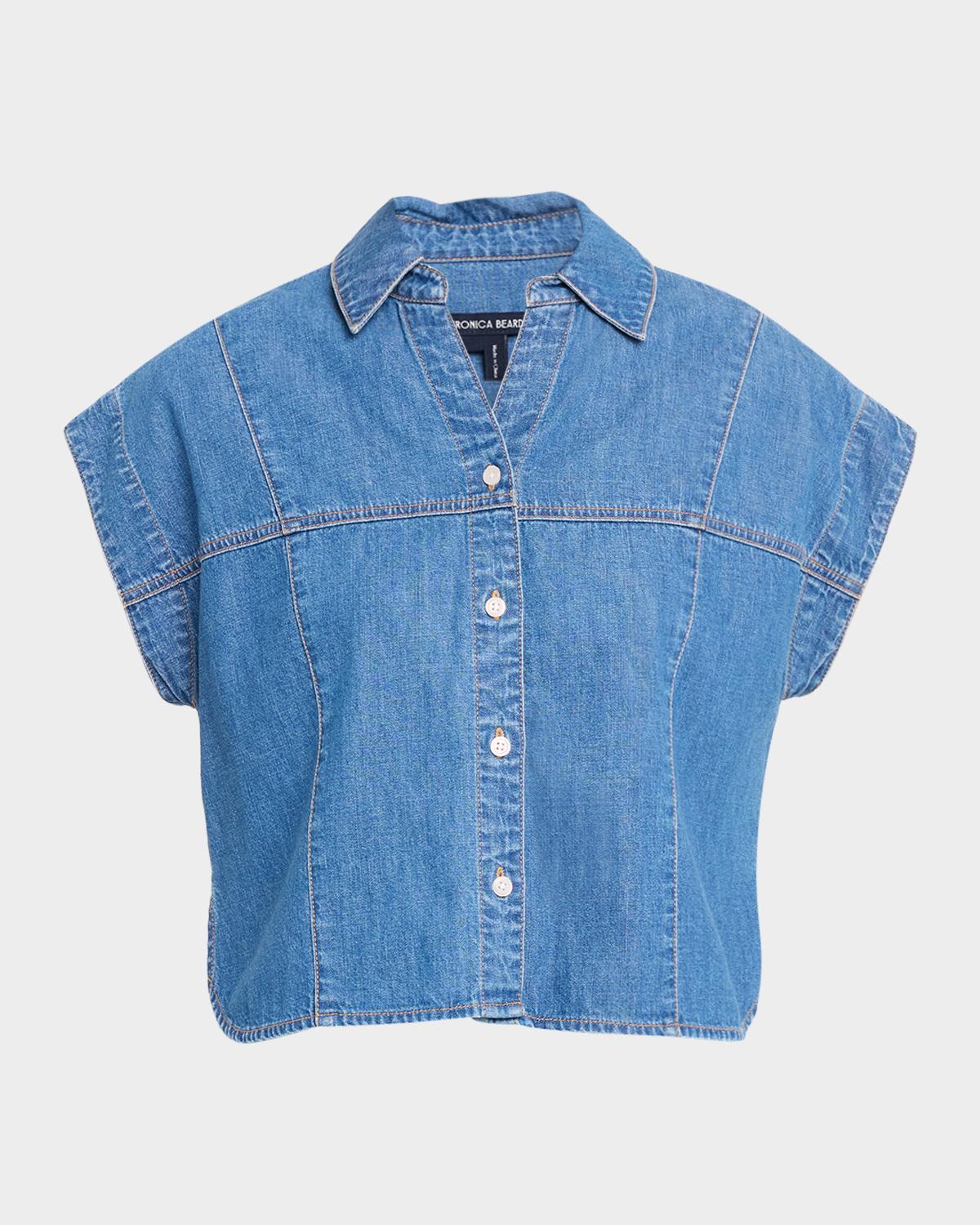 Veronica Beard Nestor Denim Button-Down Shirt