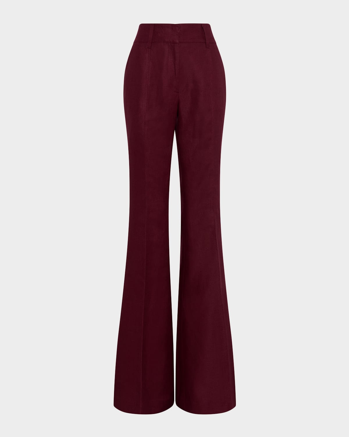 Gabriela Hearst Rhein Pintuck Linen Twill Flare Pants