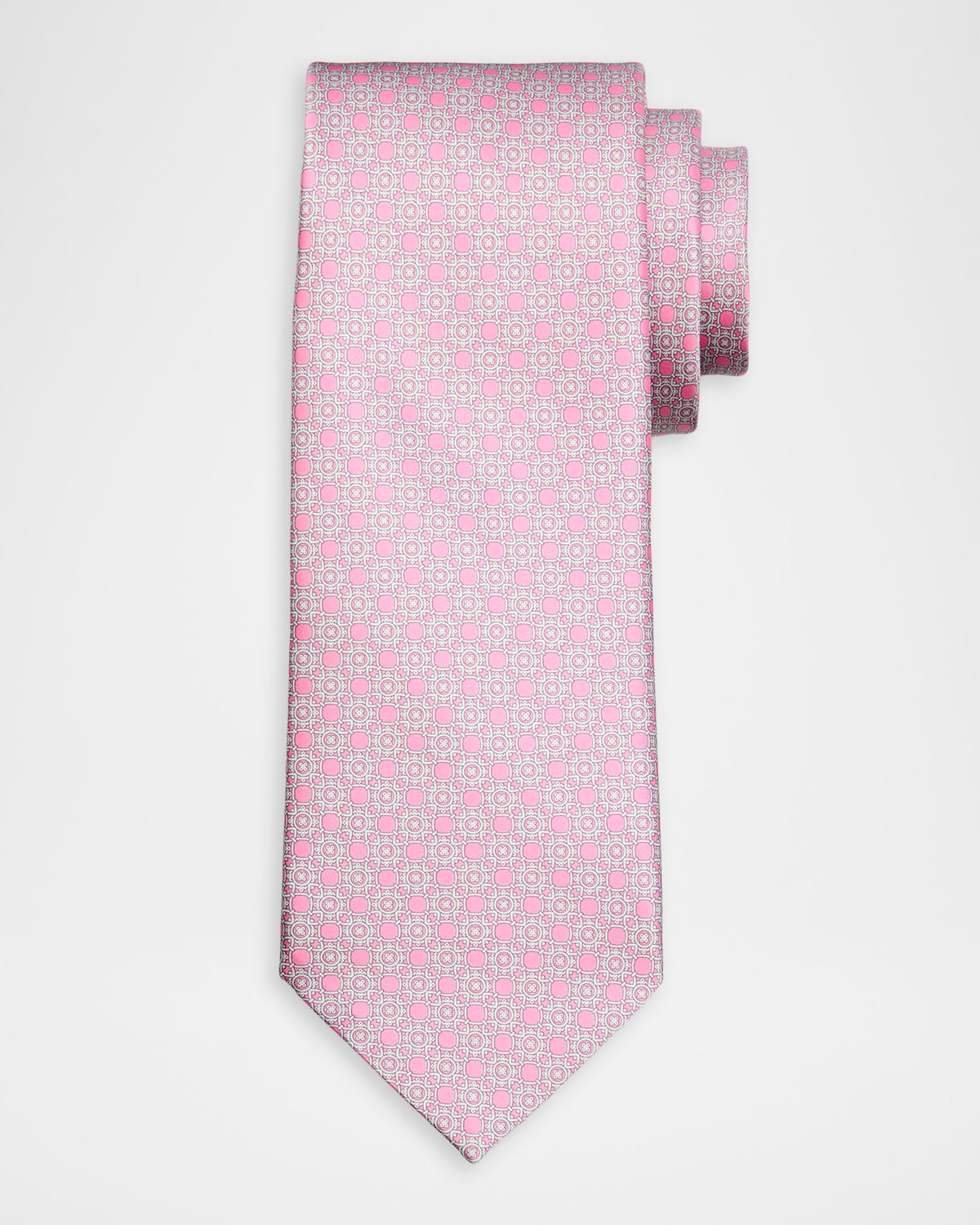Stefano Ricci Men 's Geometric Circle Silk Tie