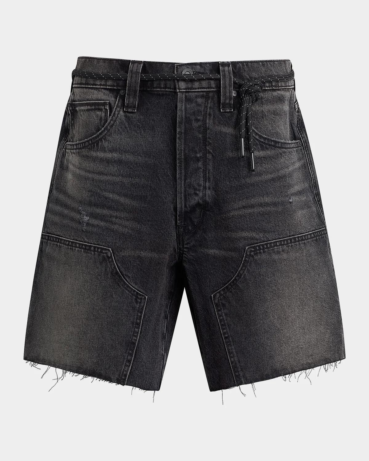 Hudson Men's Men's Black Denim Belted Carpenter Shorts