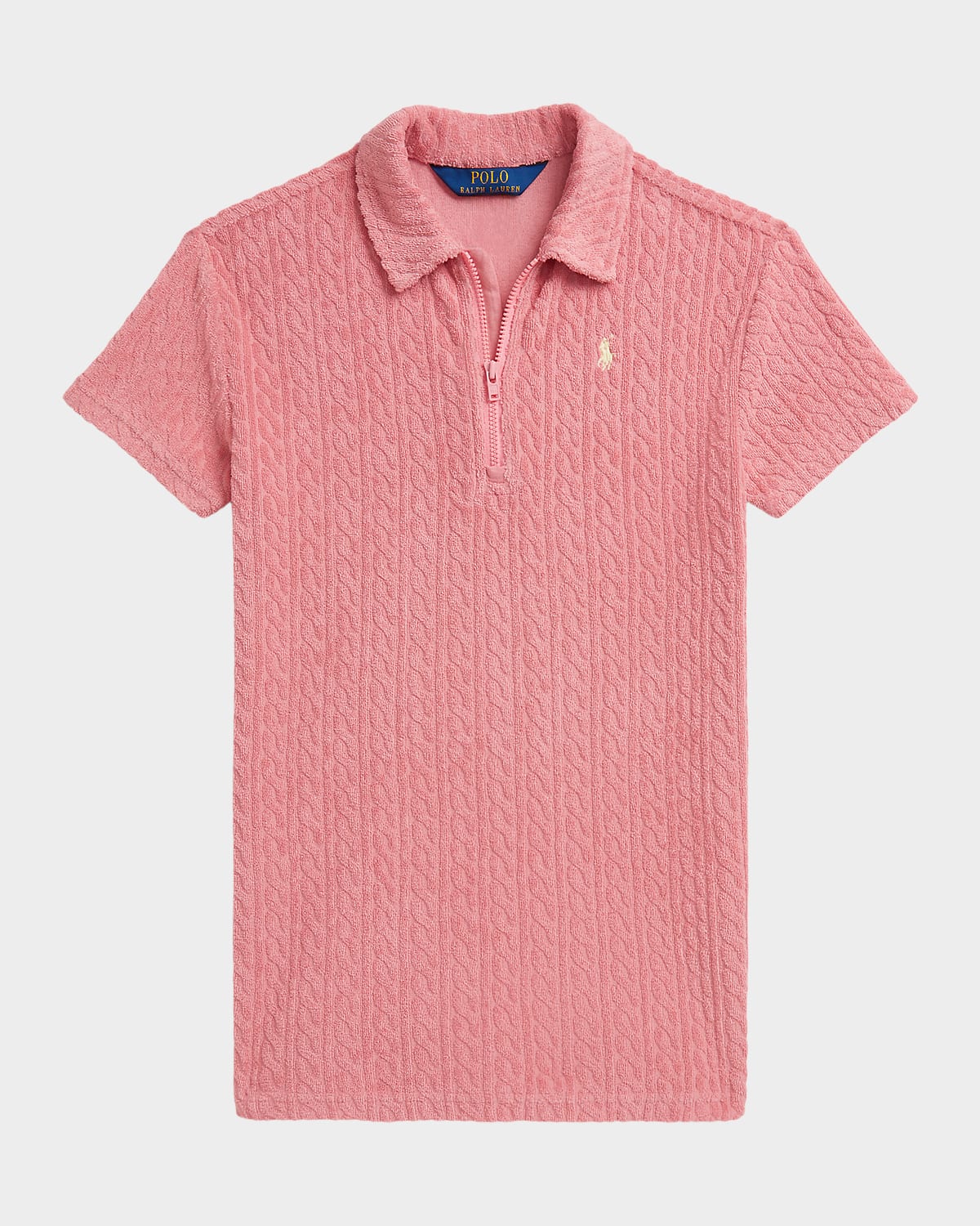 Polo Ralph Lauren Girl 's Cable Terry Jacquard Shirt Coverup, Size 2-7