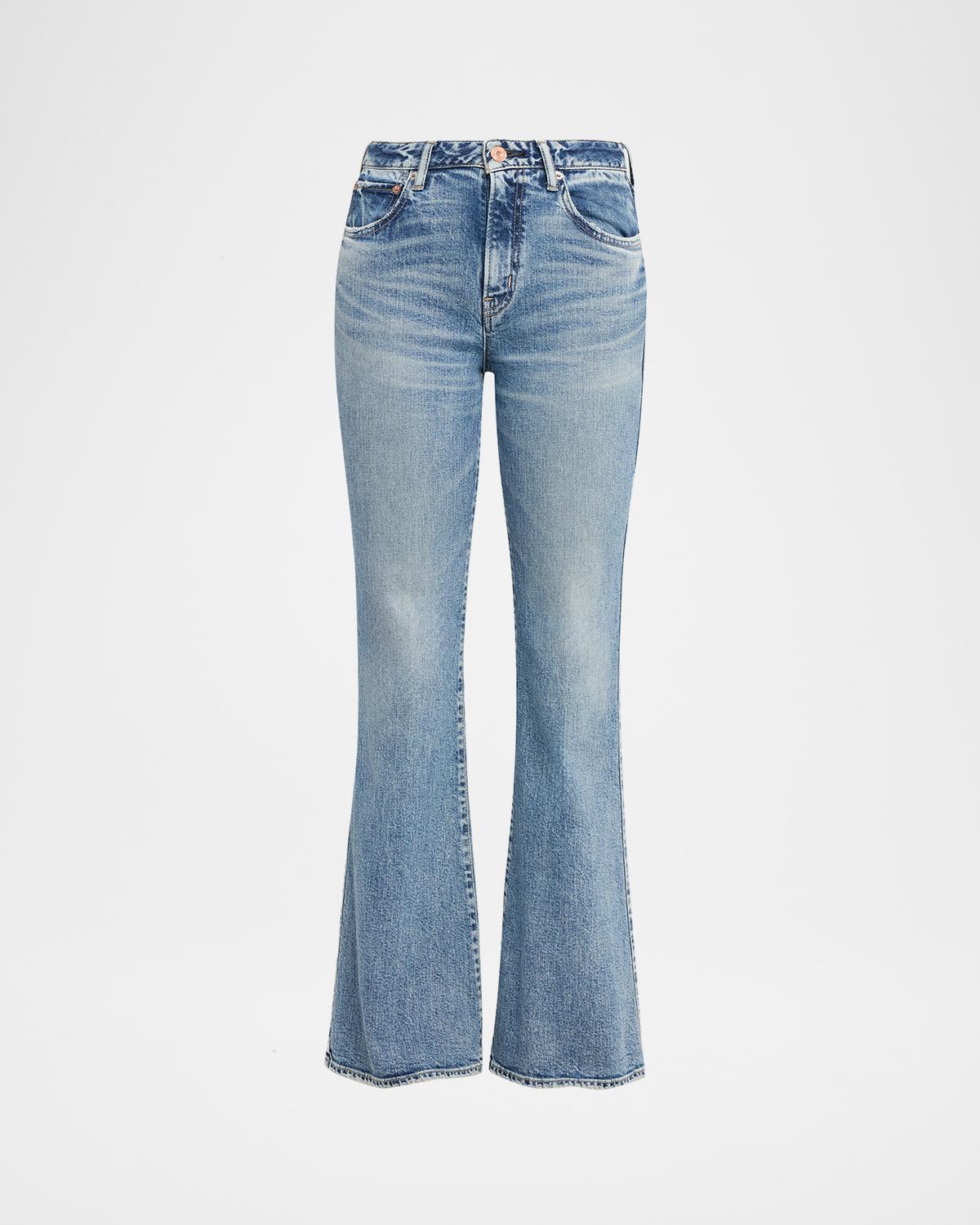 MOUSSY VINTAGE Washed Denim Mid-Rise Flared Jeans