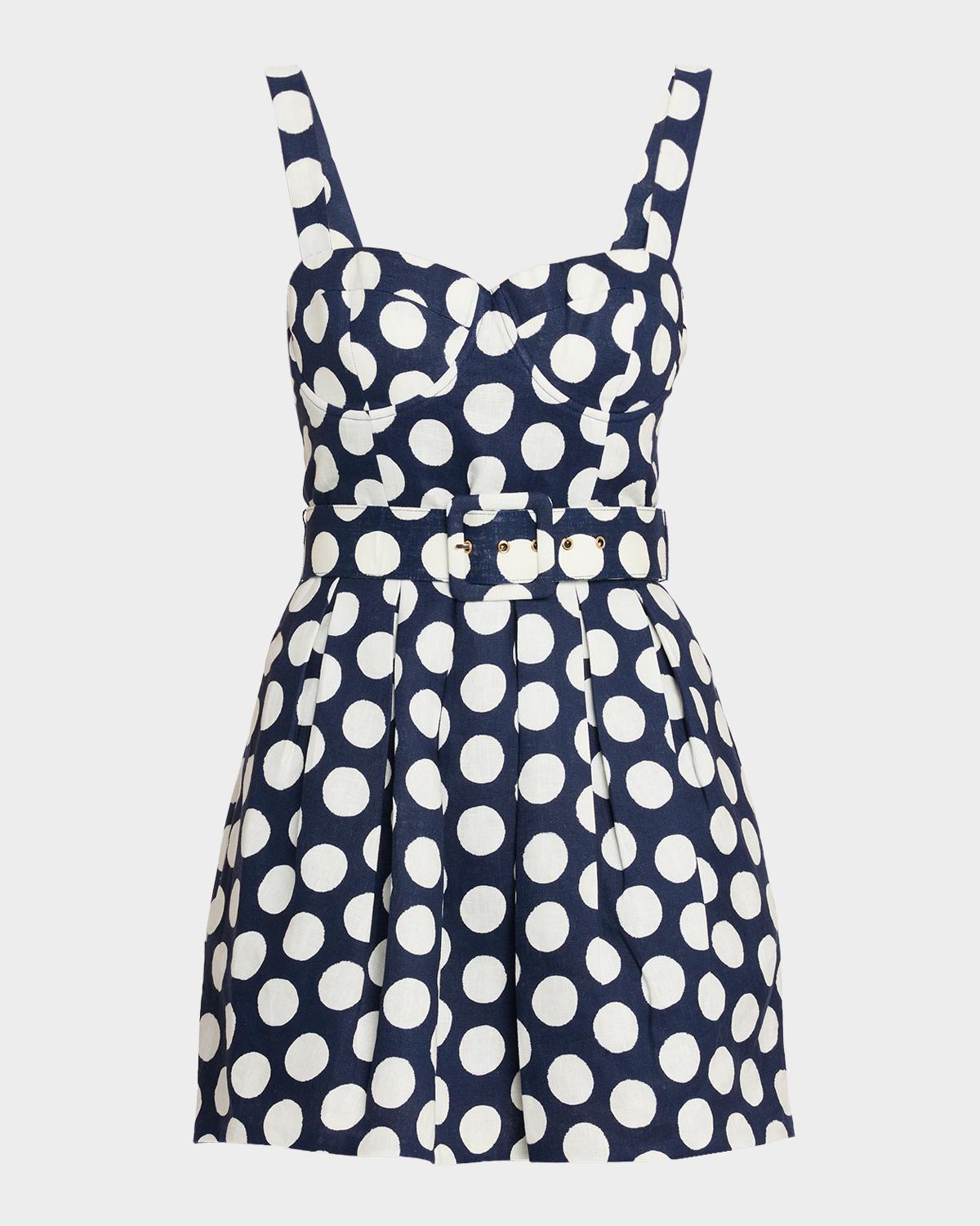 Cara Cara Etna Belted Polka Dot Mini Dress