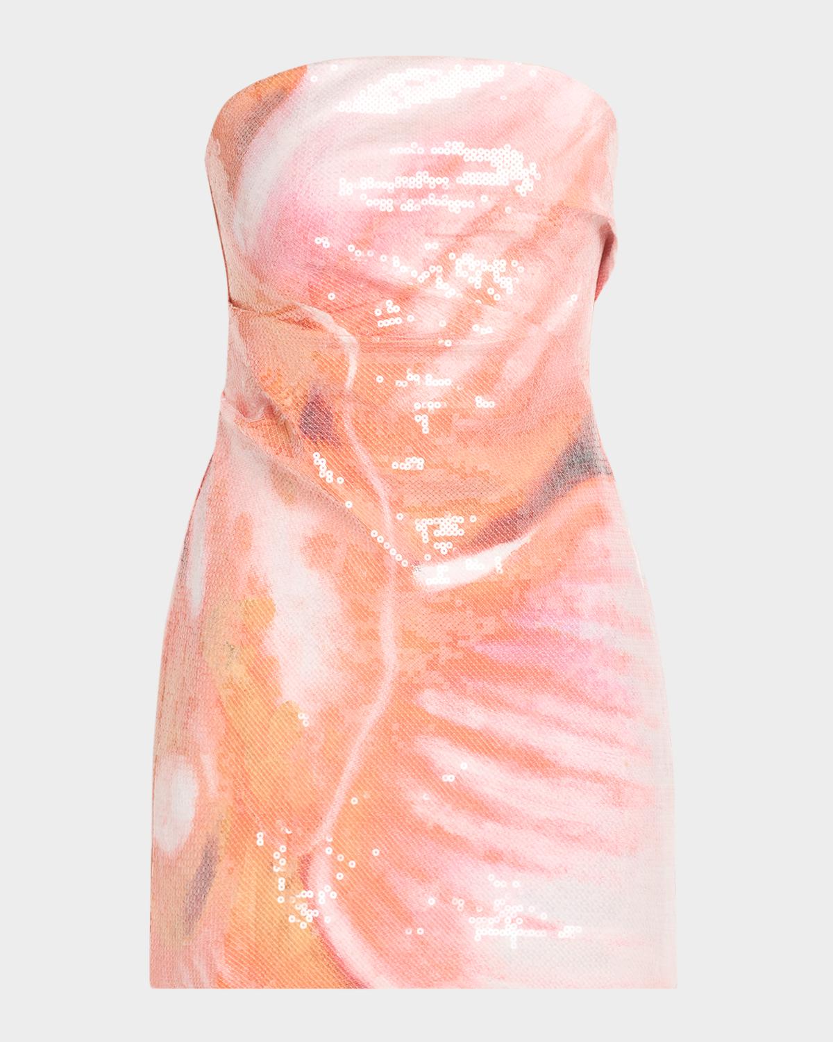Significant Other Aden Sequined Strapless Mini Dress