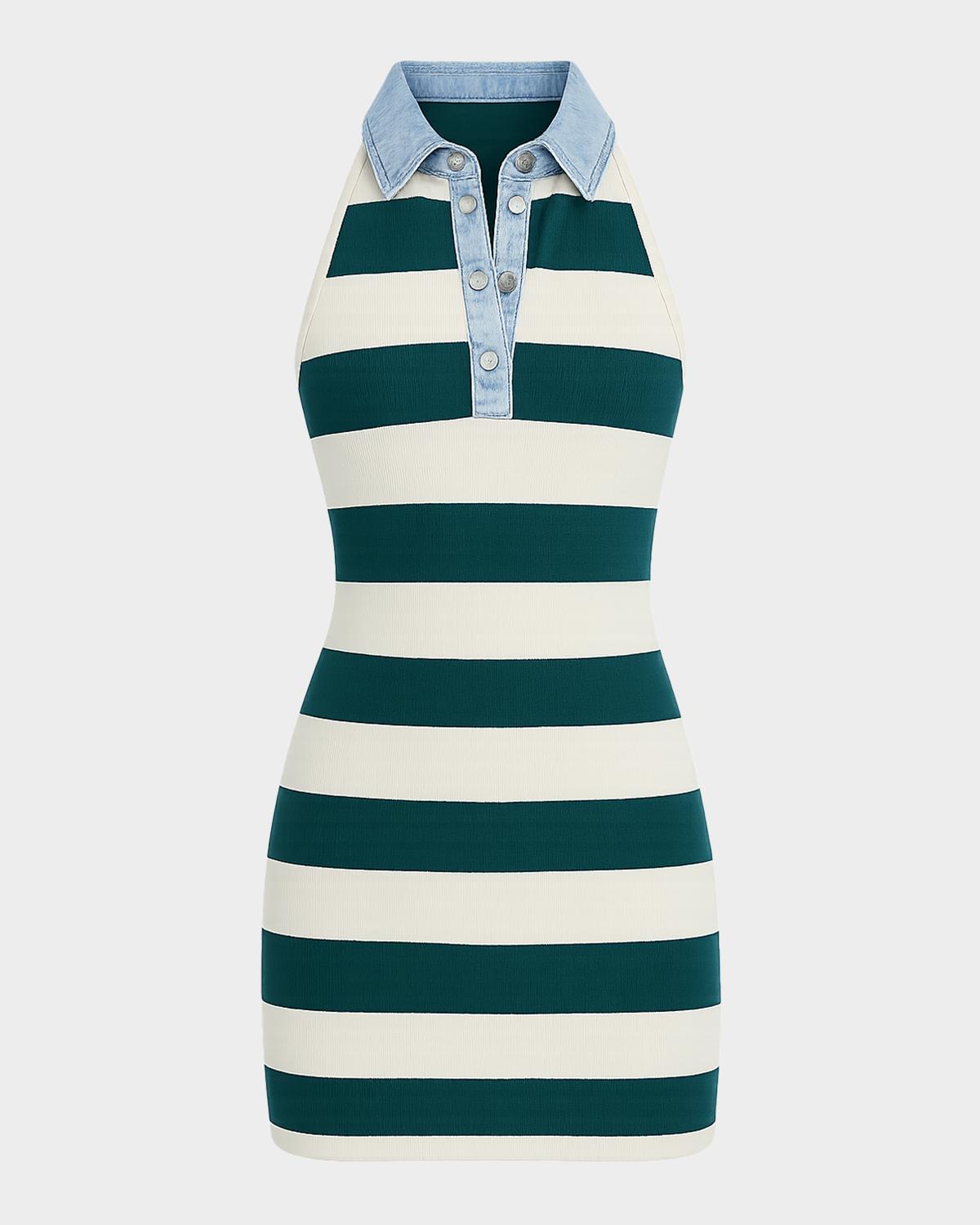 SEROYA Jones Striped Mini Dress